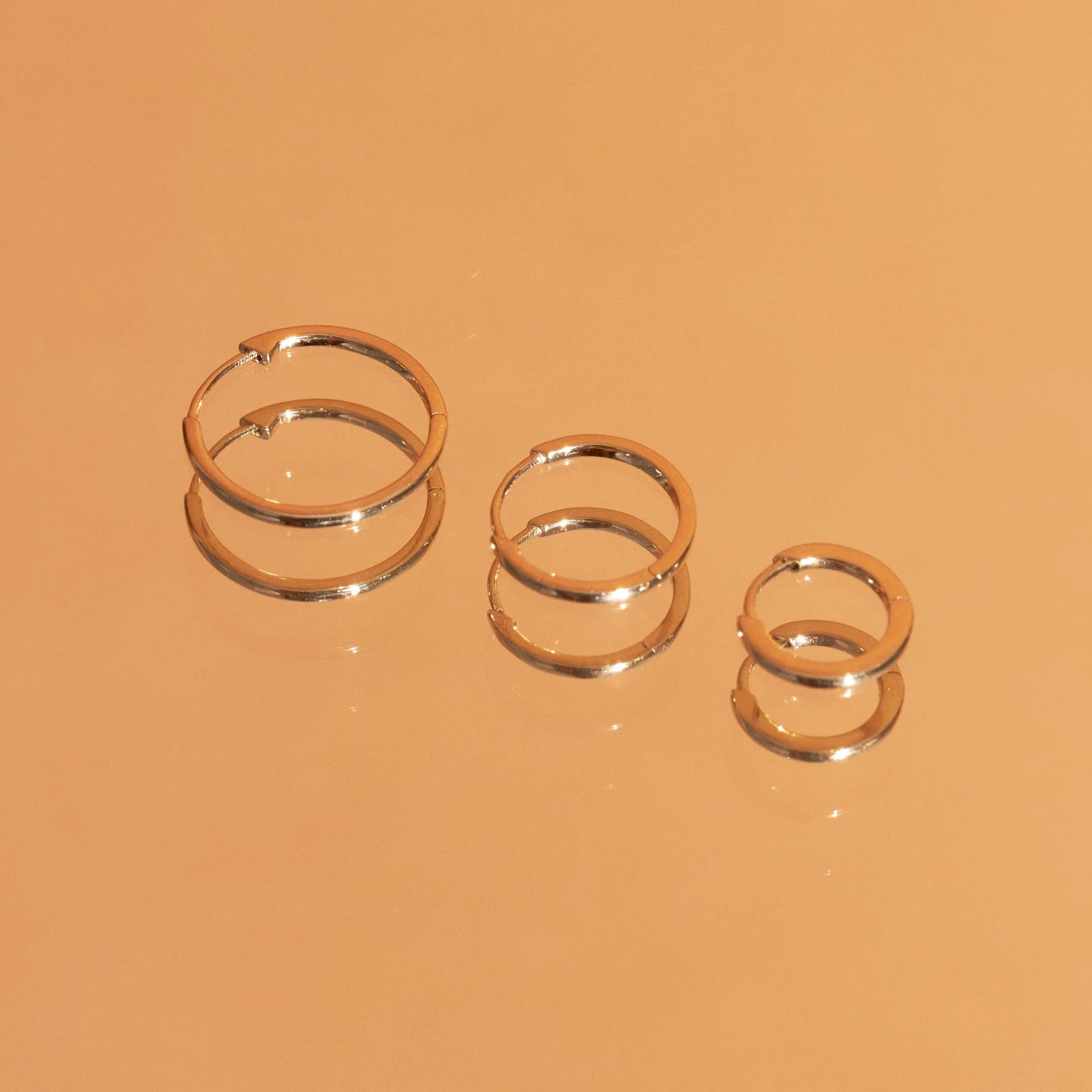 Skinny Gold Hinged Huggie Earrings (12mm) - Image 7