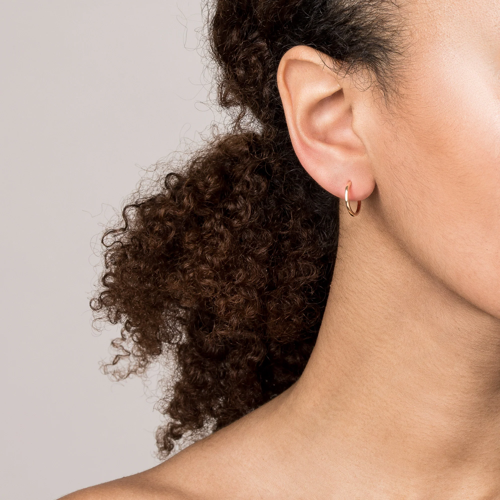 Skinny Gold Hinged Huggie Earrings (12mm) - Image 9