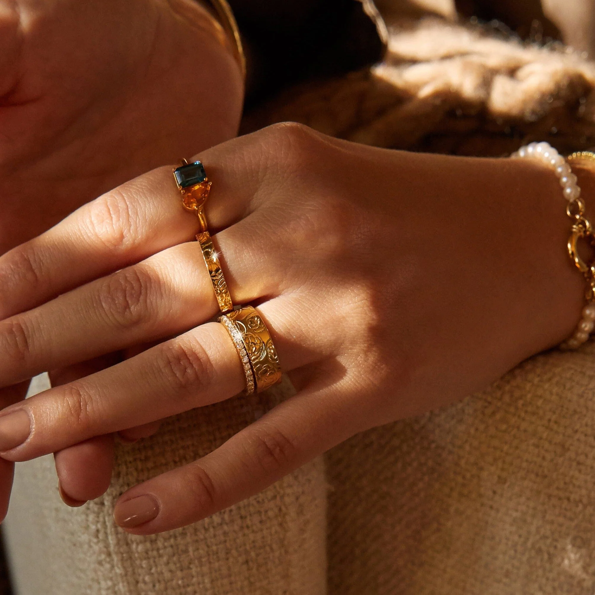 AURATE X MACENNA: Mini Rose Garden Ring - Image 15