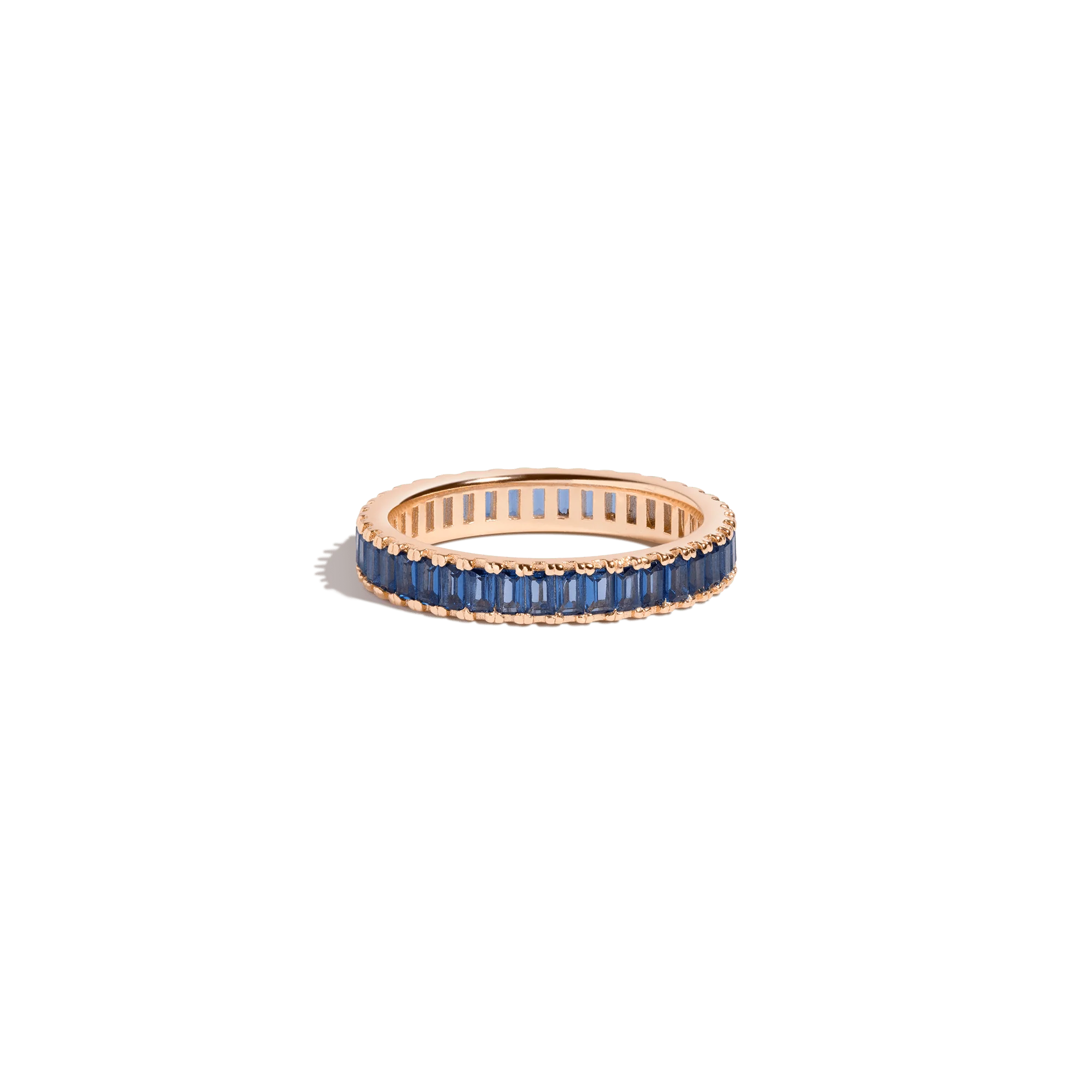 Lab Grown Blue Sapphire Baguette Eternity Ring - Image 5