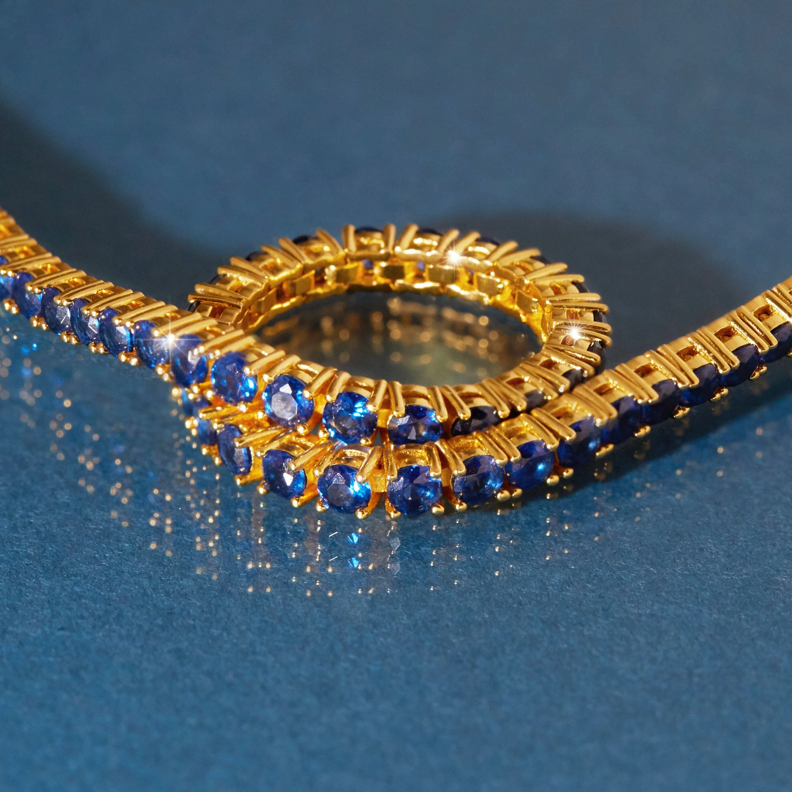 Lab Grown Blue Sapphire Tennis Bracelet - Image 5