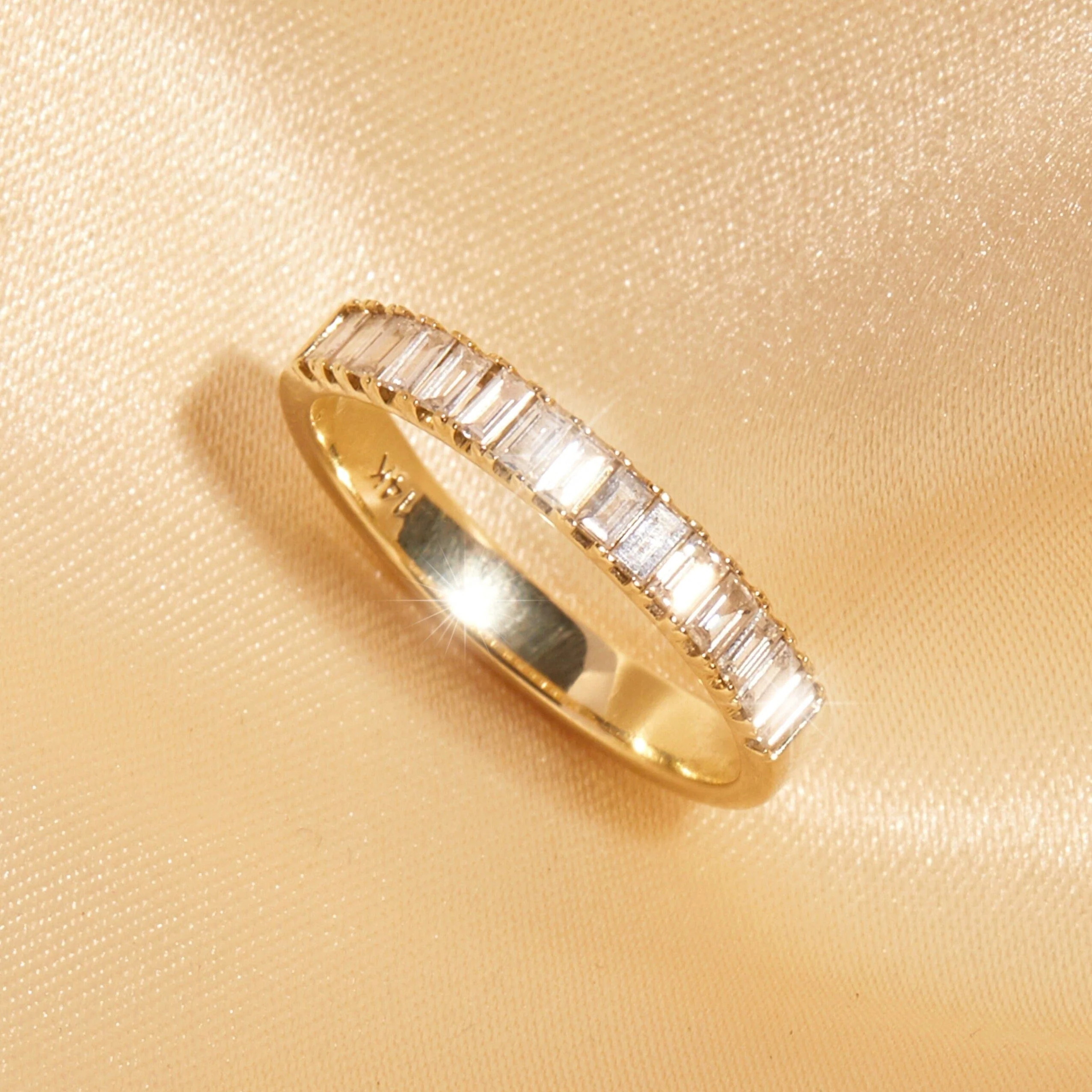 Bold Half Diamond Baguette Ring - Image 10