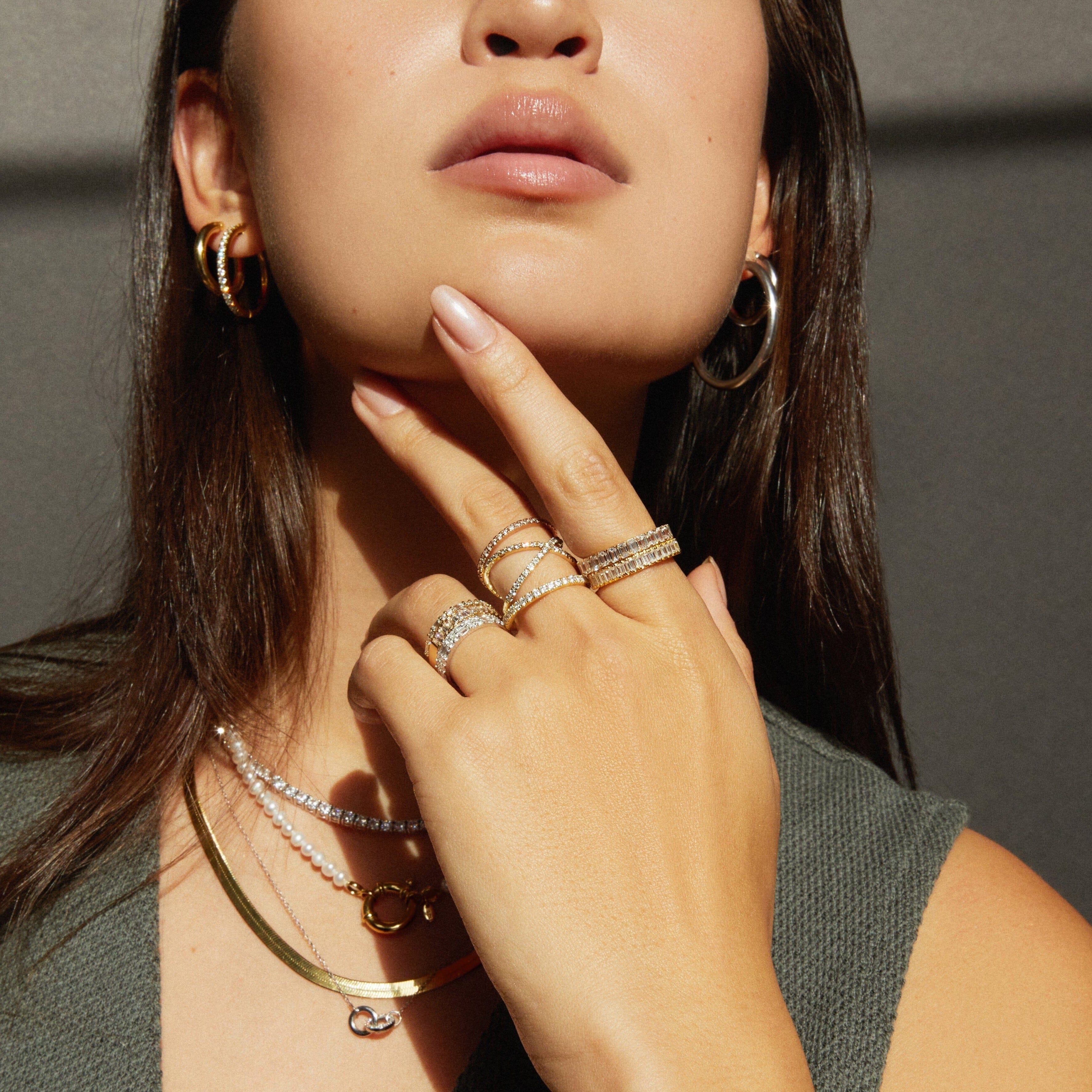 Bold Half Diamond Baguette Ring - Image 11