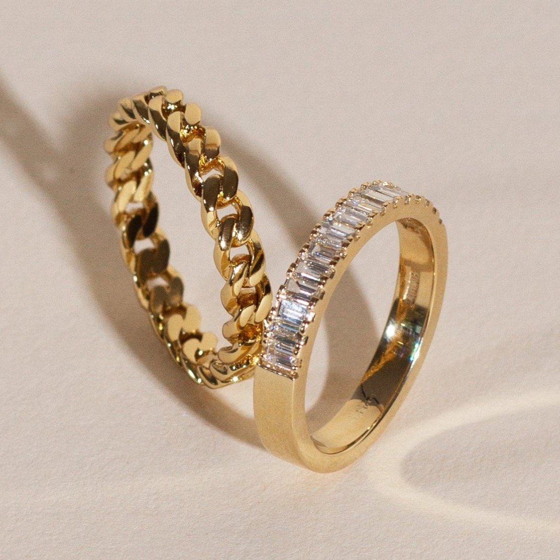 Bold Half Diamond Baguette Ring - Image 23