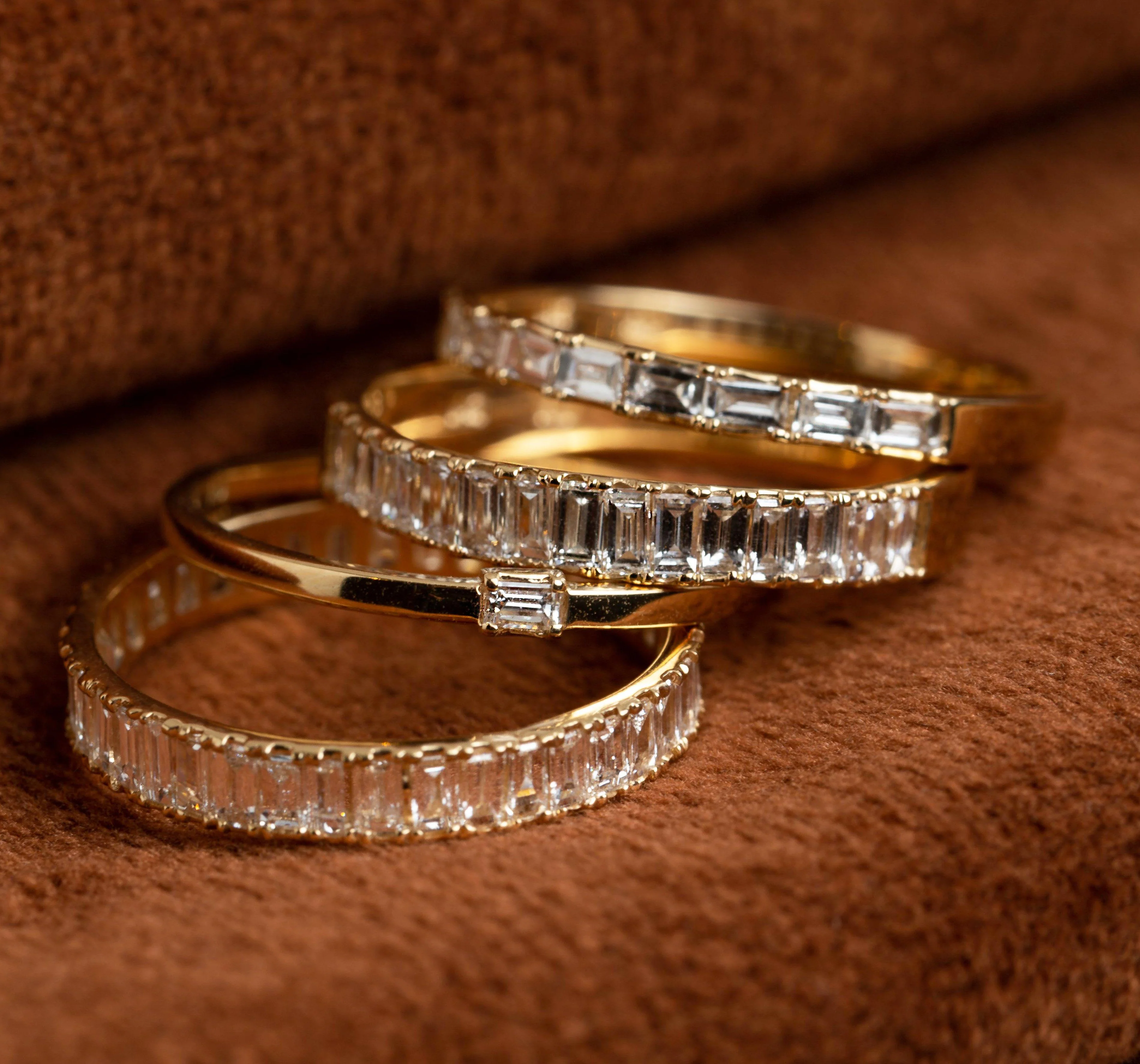 Bold Half Diamond Baguette Ring - Image 24