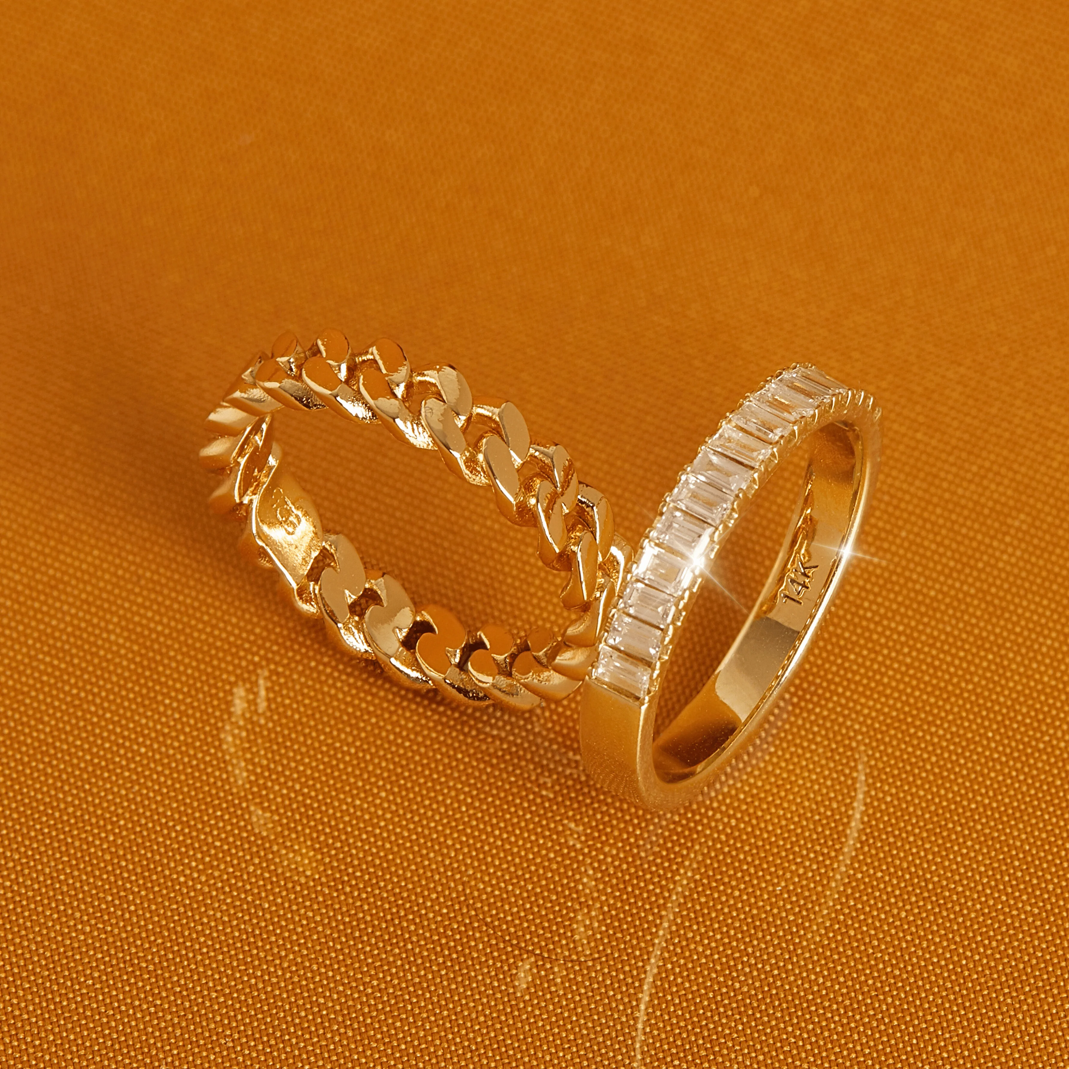 Bold Half Diamond Baguette Ring - Image 7