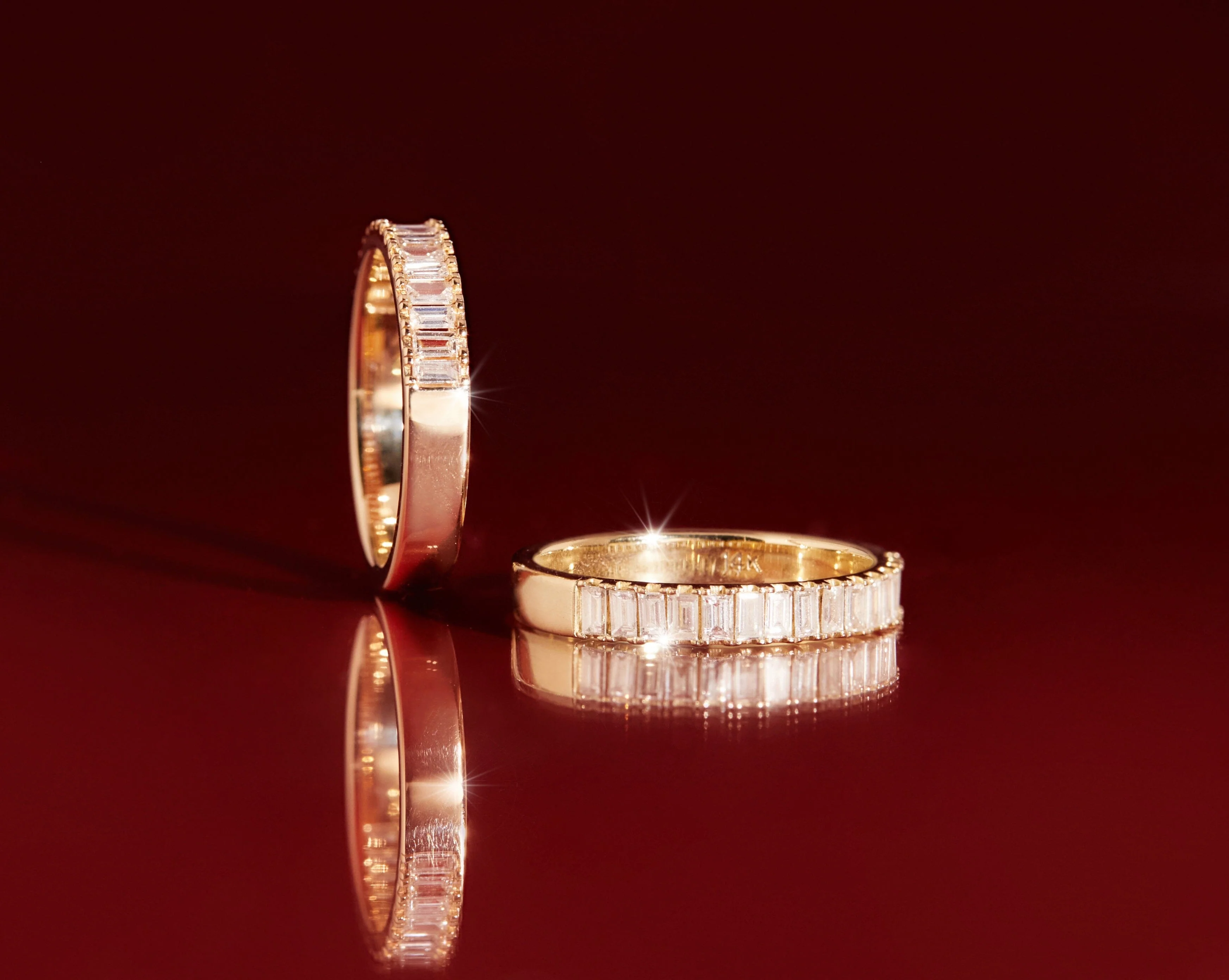 Bold Half Diamond Baguette Ring - Image 8