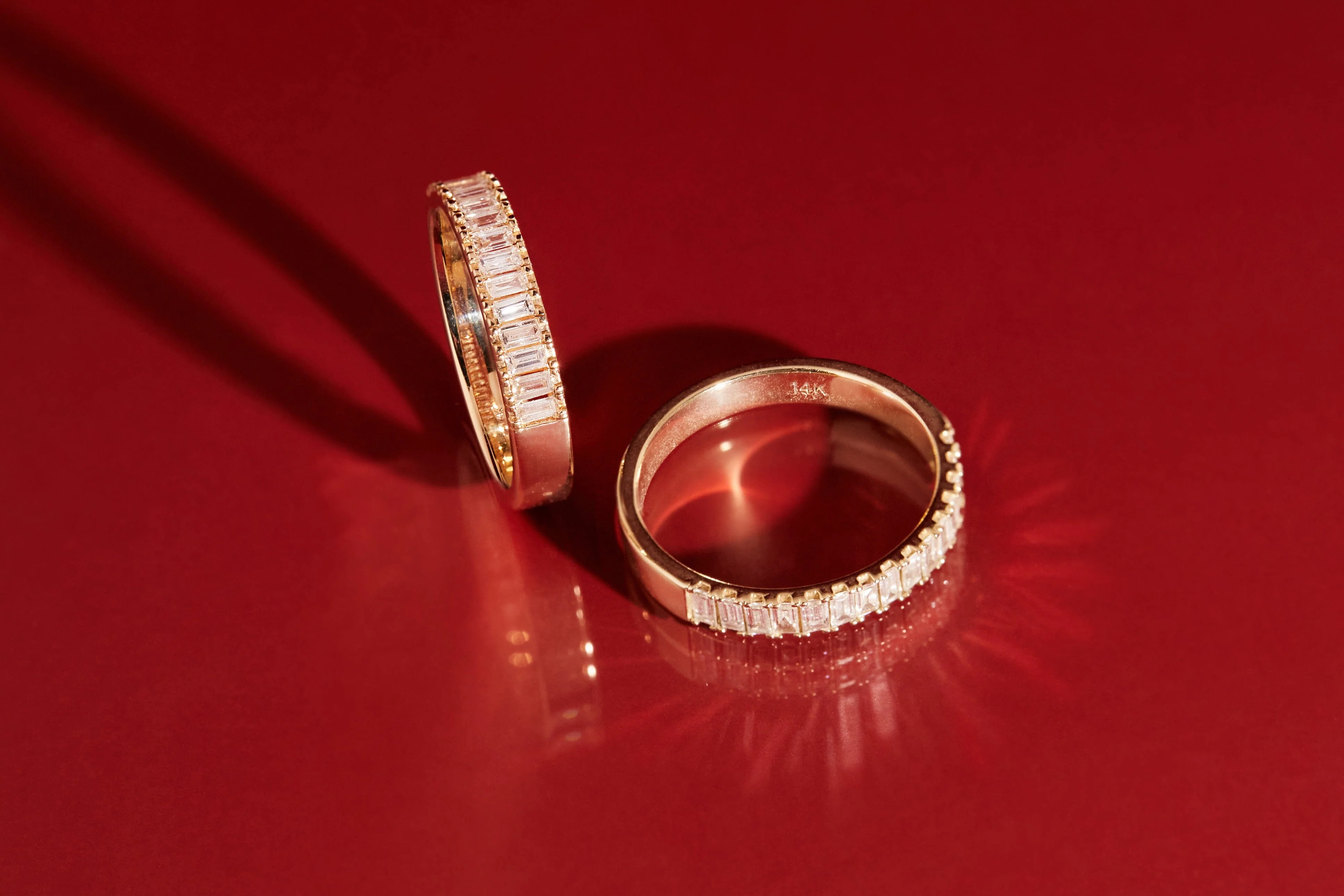 Bold Half Diamond Baguette Ring - Image 9