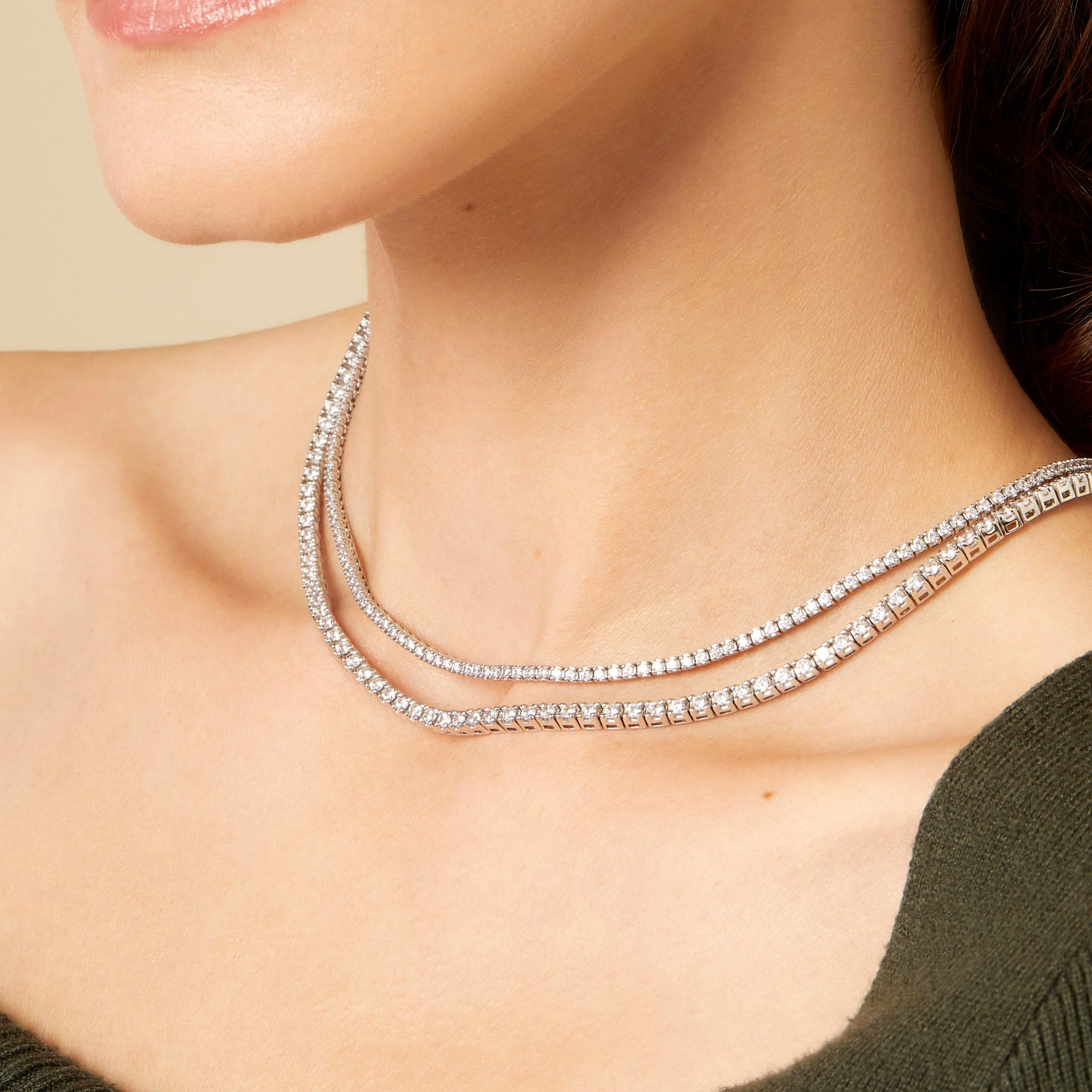 Classic Lab Grown Diamond Tennis Necklace - 5ct (Large) - Image 11