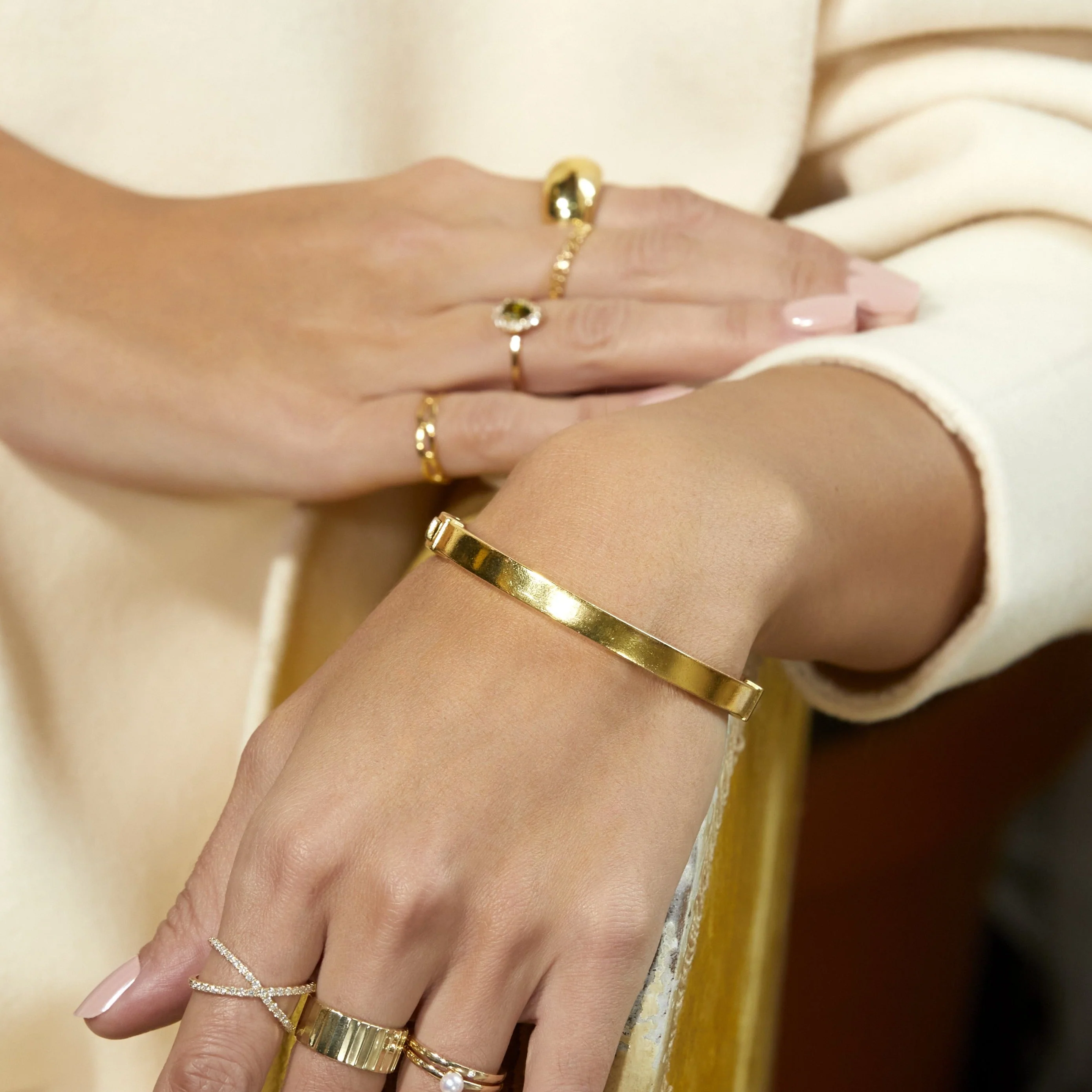 Classic Gold Hinged Bracelet - Image 19