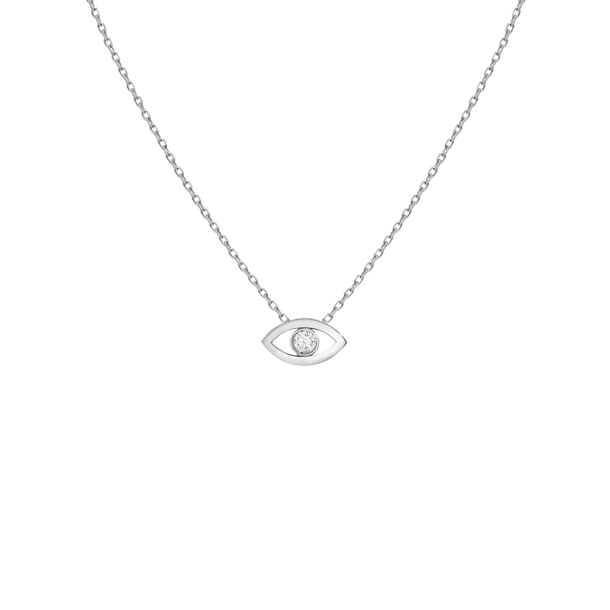 Diamond Bezel Evil Eye Necklace - Image 3