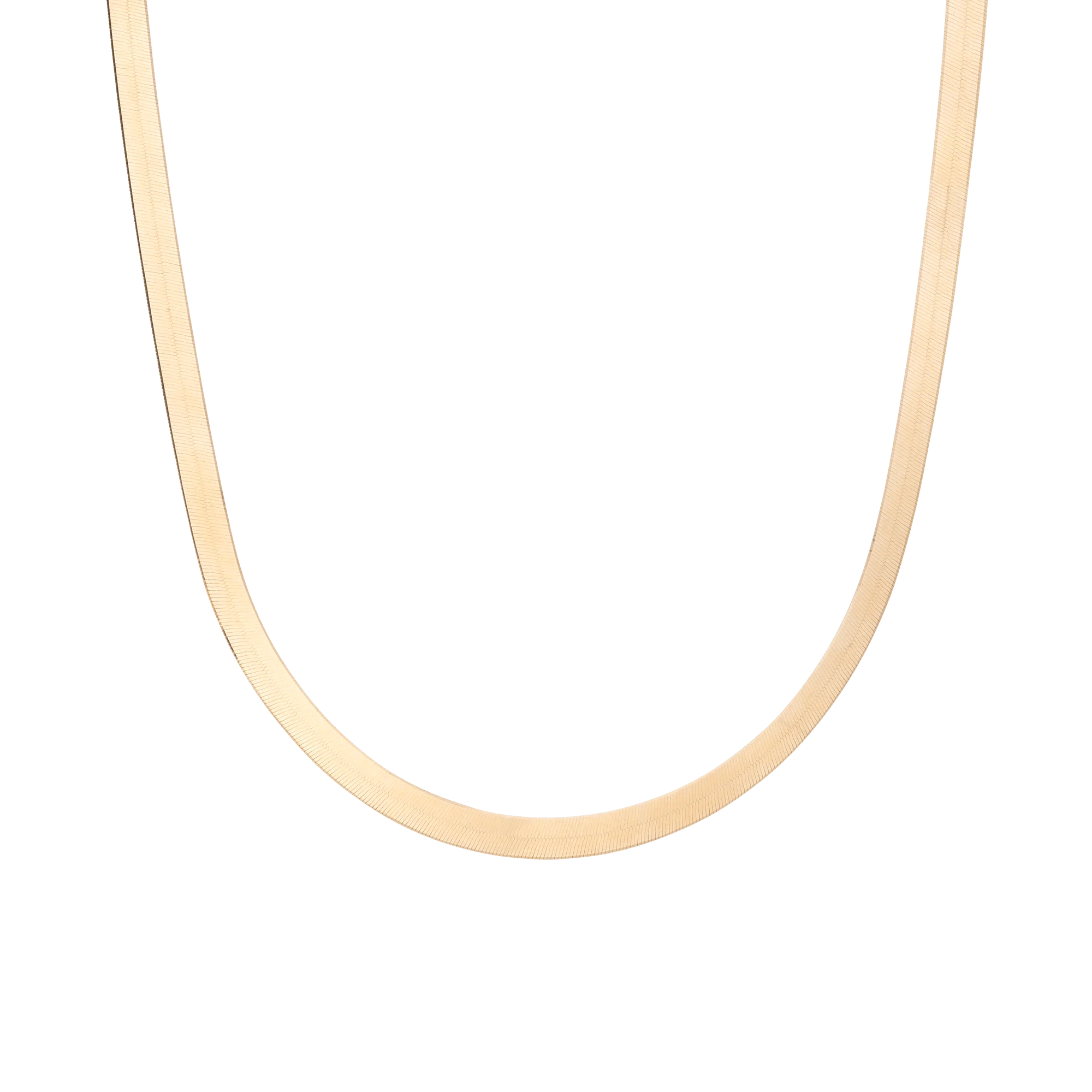 Solid Gold Herringbone Chain Necklace - Image 3