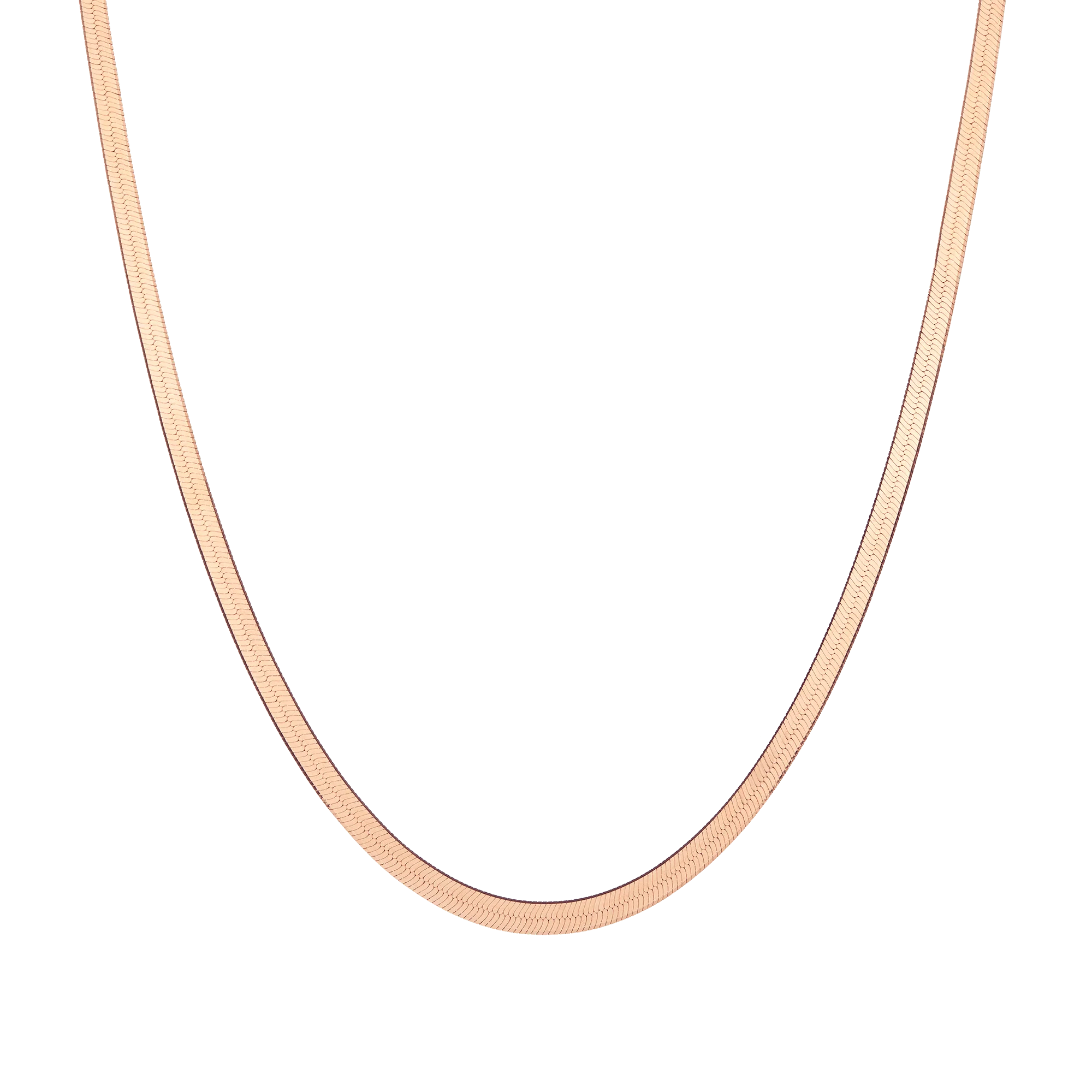 Solid Gold Herringbone Chain Necklace - Image 5