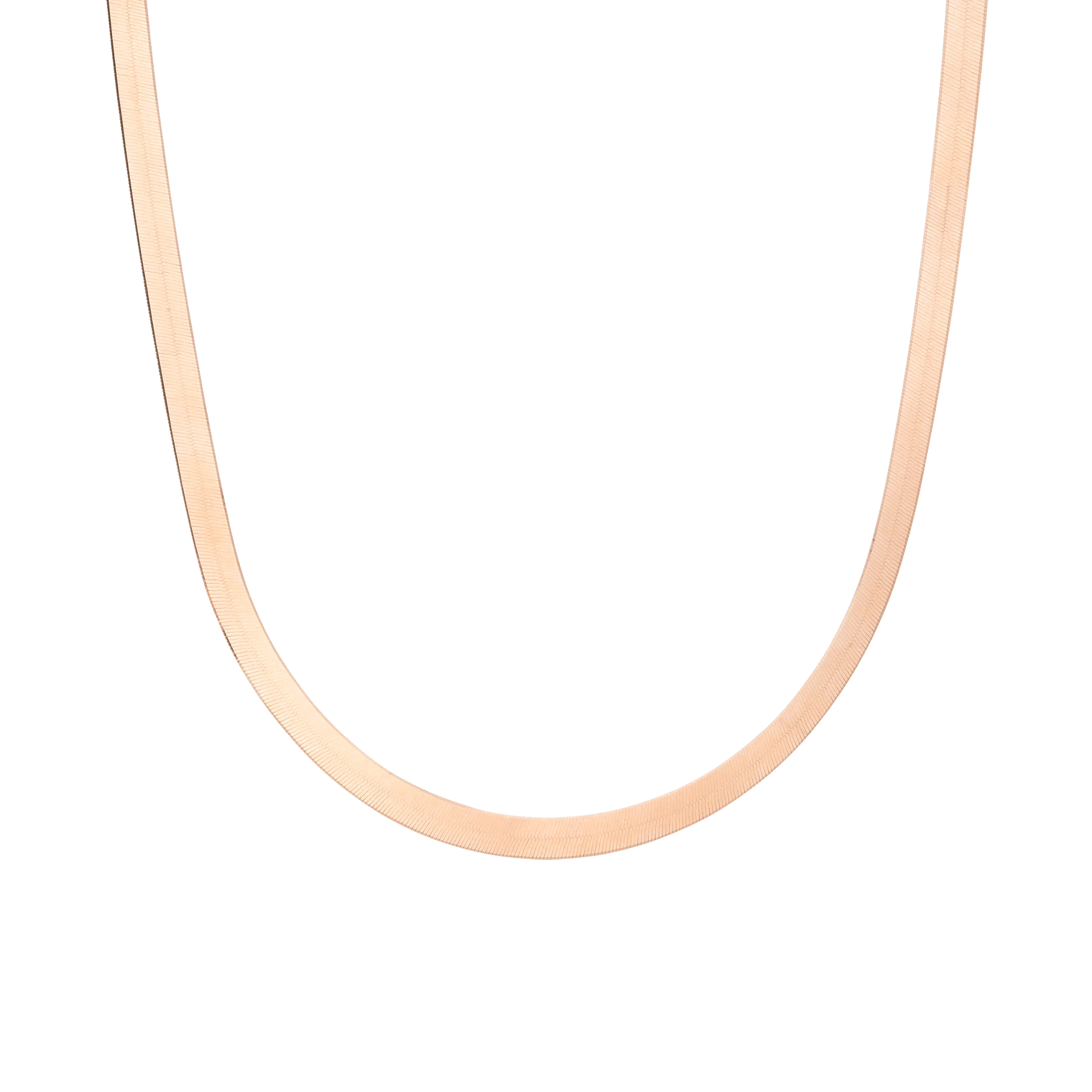 Solid Gold Herringbone Chain Necklace - Image 6