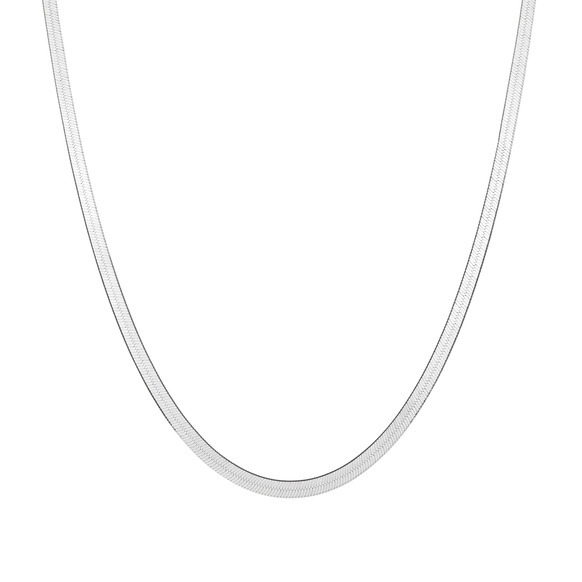 Solid Gold Herringbone Chain Necklace - Image 7
