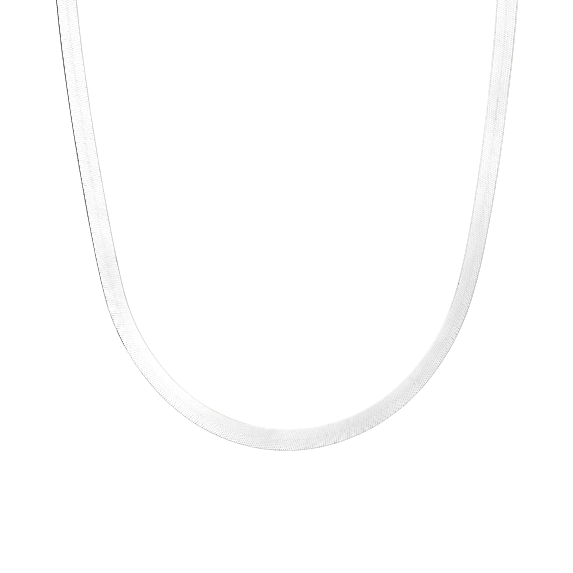 Solid Gold Herringbone Chain Necklace - Image 8