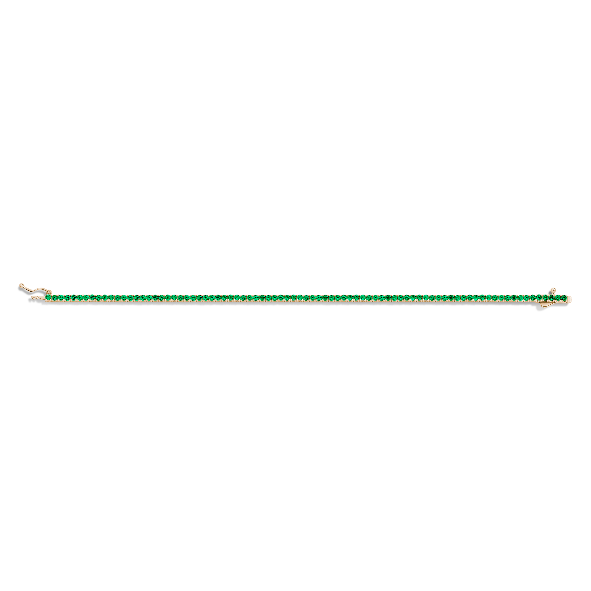 Lab Grown Green Emerald Tennis Bracelet - Image 3
