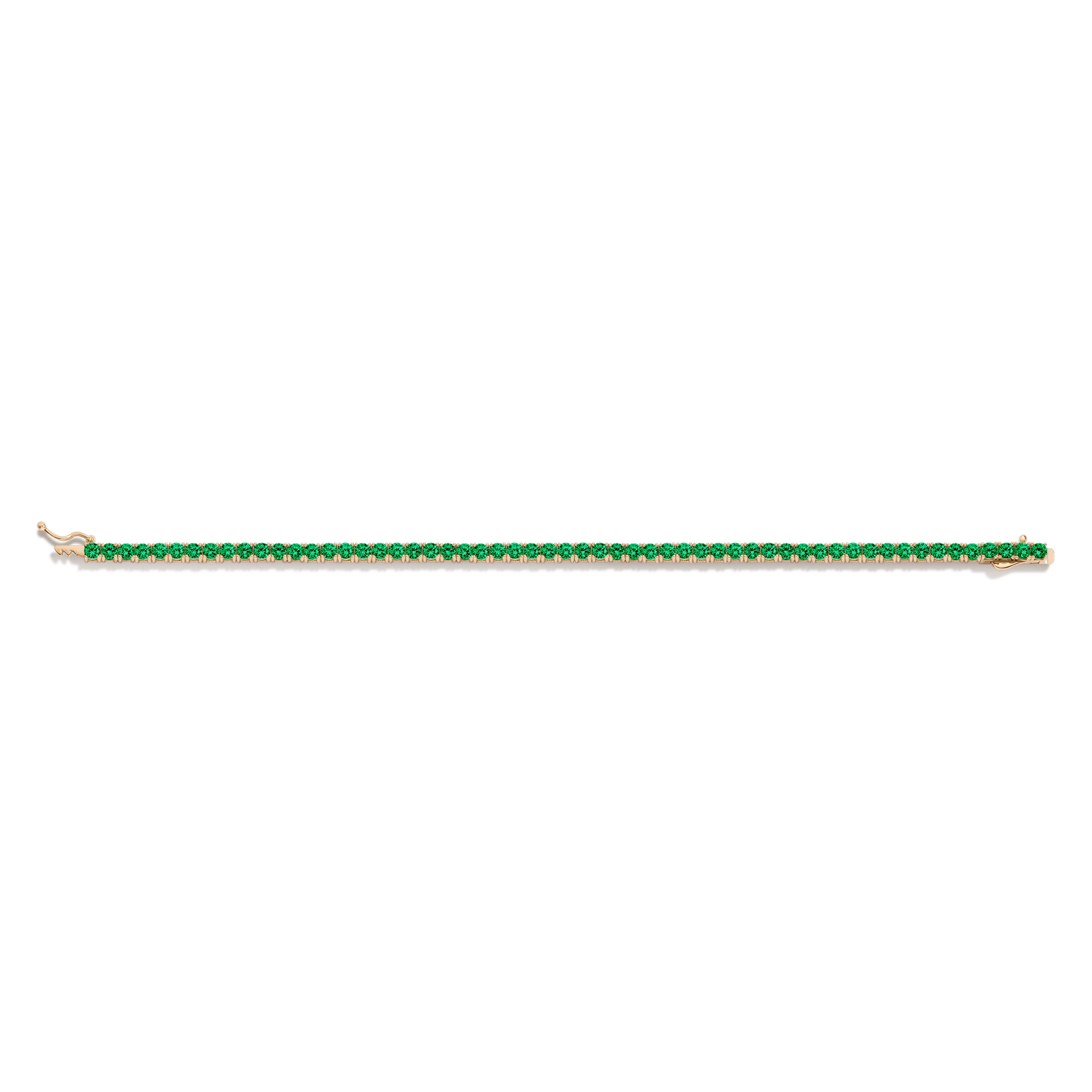 Lab Grown Green Emerald Tennis Bracelet - Image 4