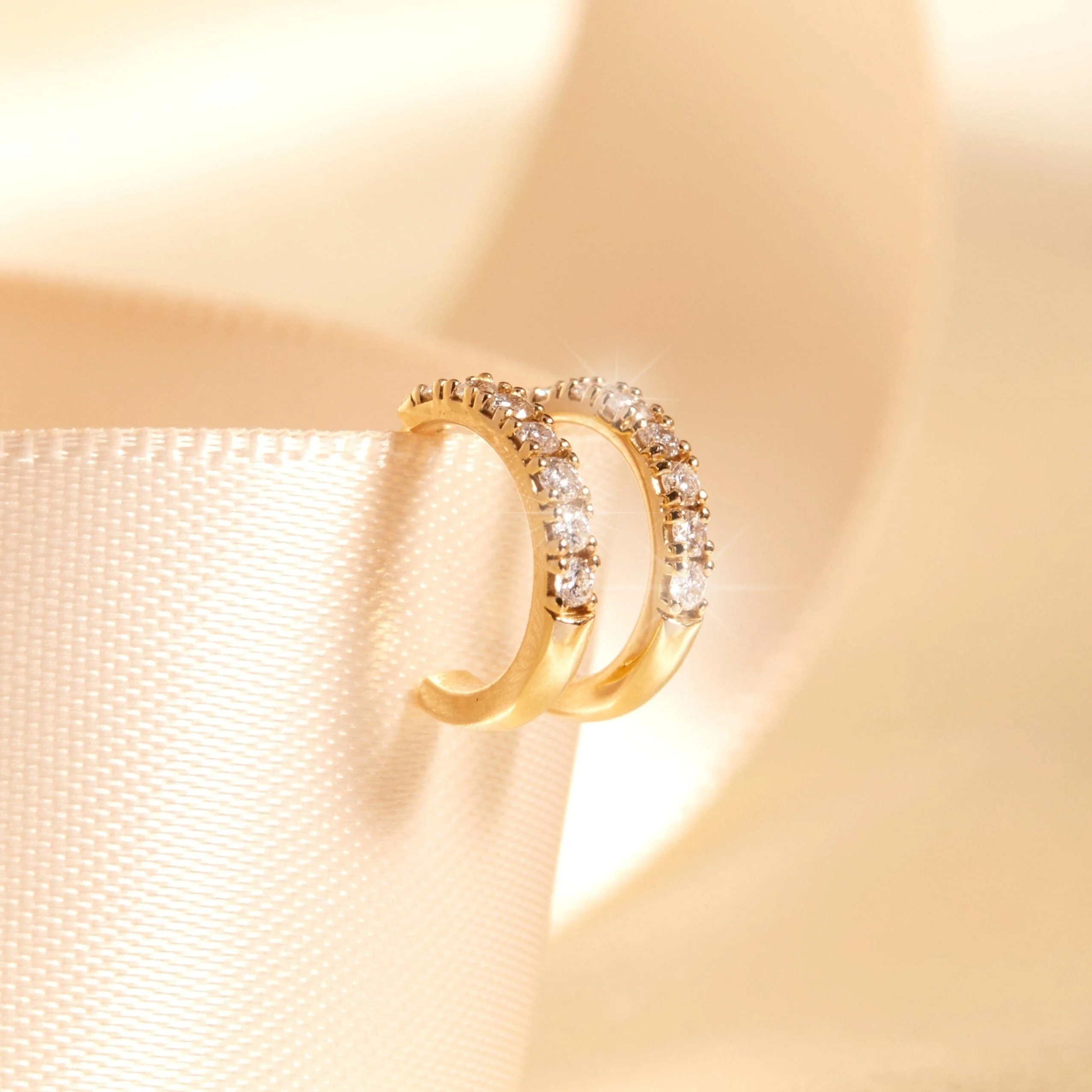 Diamond Huggie Earrings - Image 10