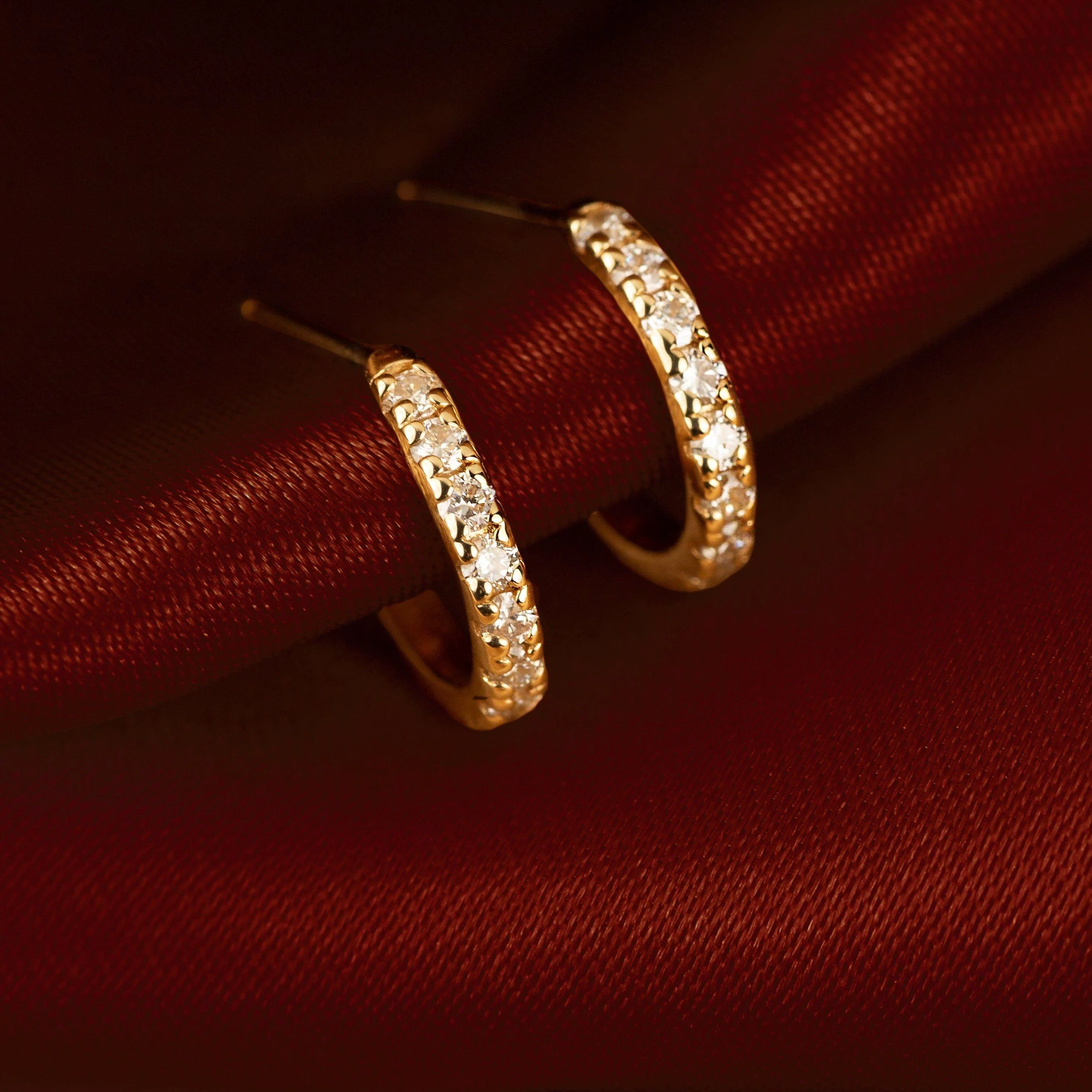 Diamond Huggie Earrings - Image 11