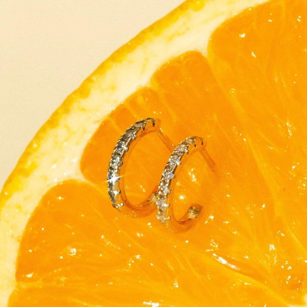 Diamond Huggie Earrings - Image 12