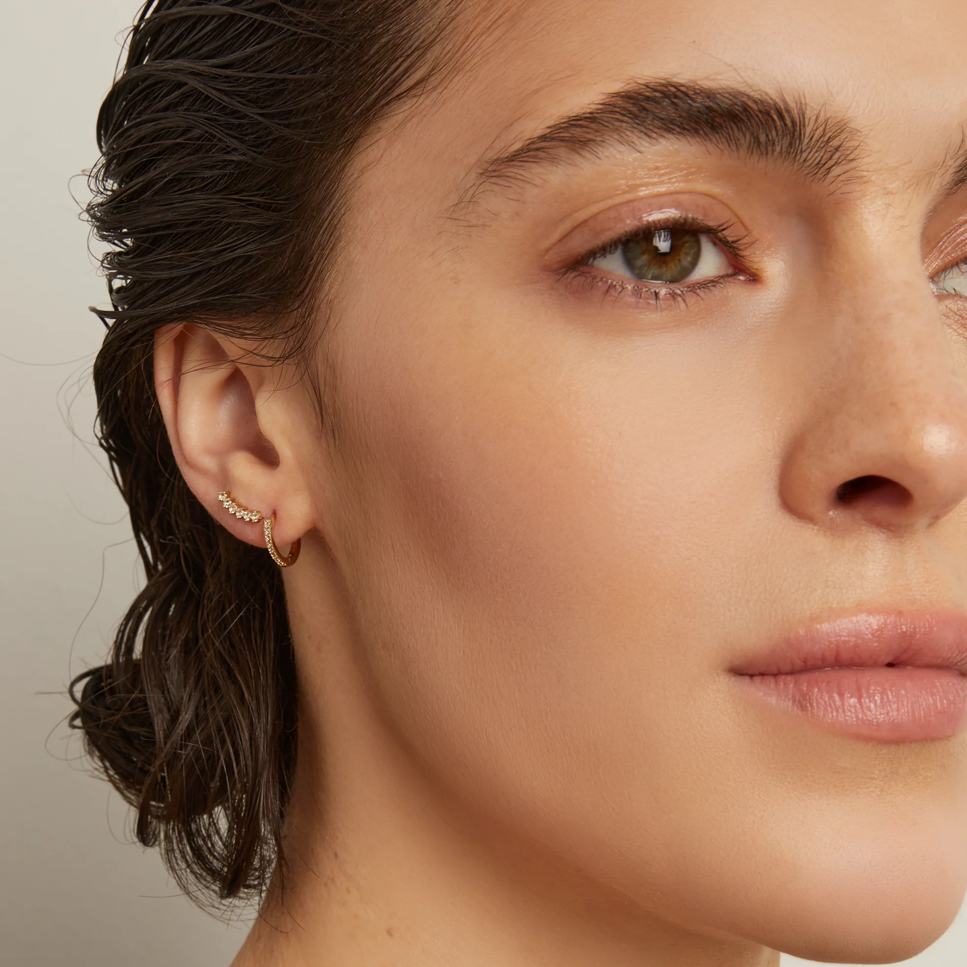 Lab Grown White Sapphire Climber - Image 8