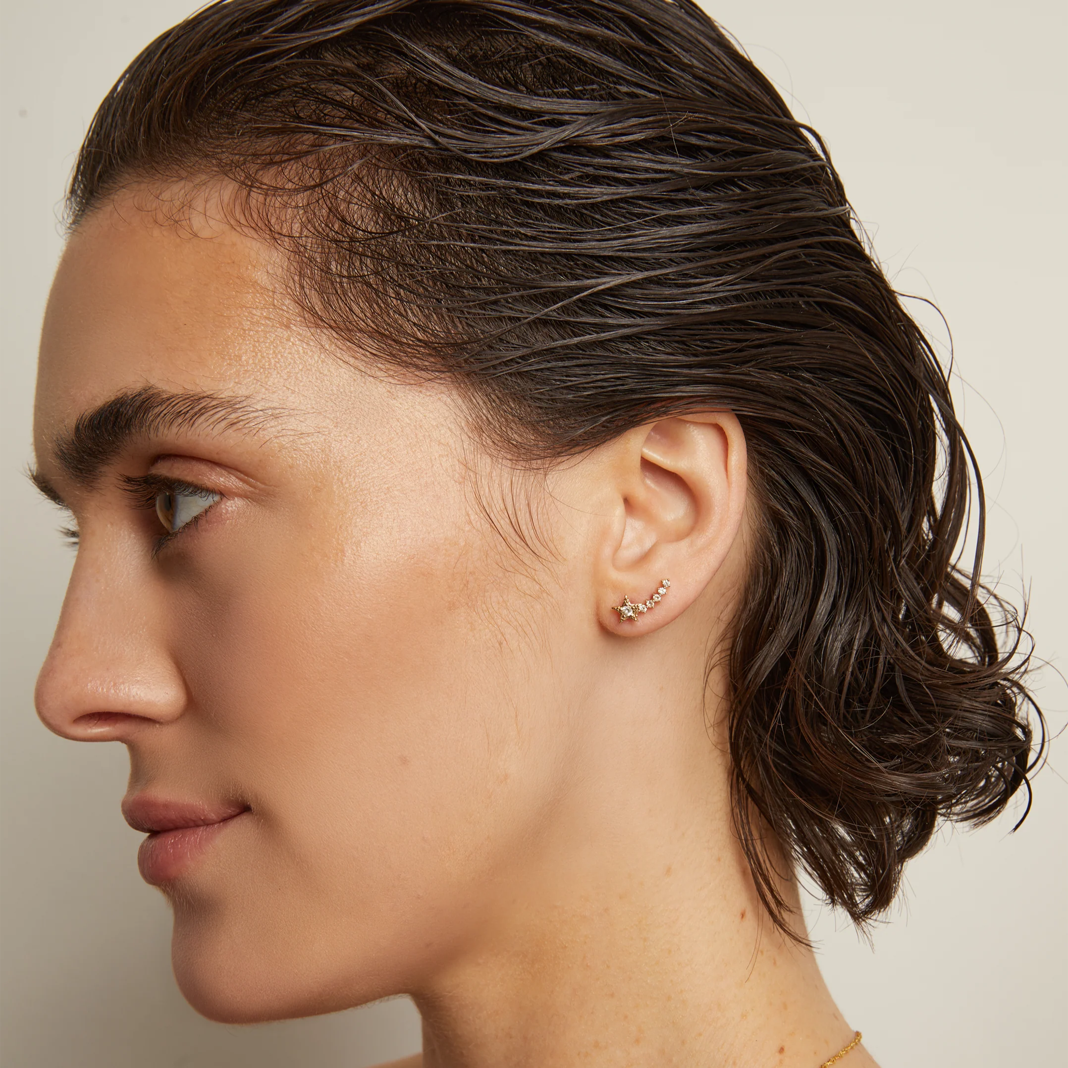 Lab Grown White Sapphire Climber - Image 9