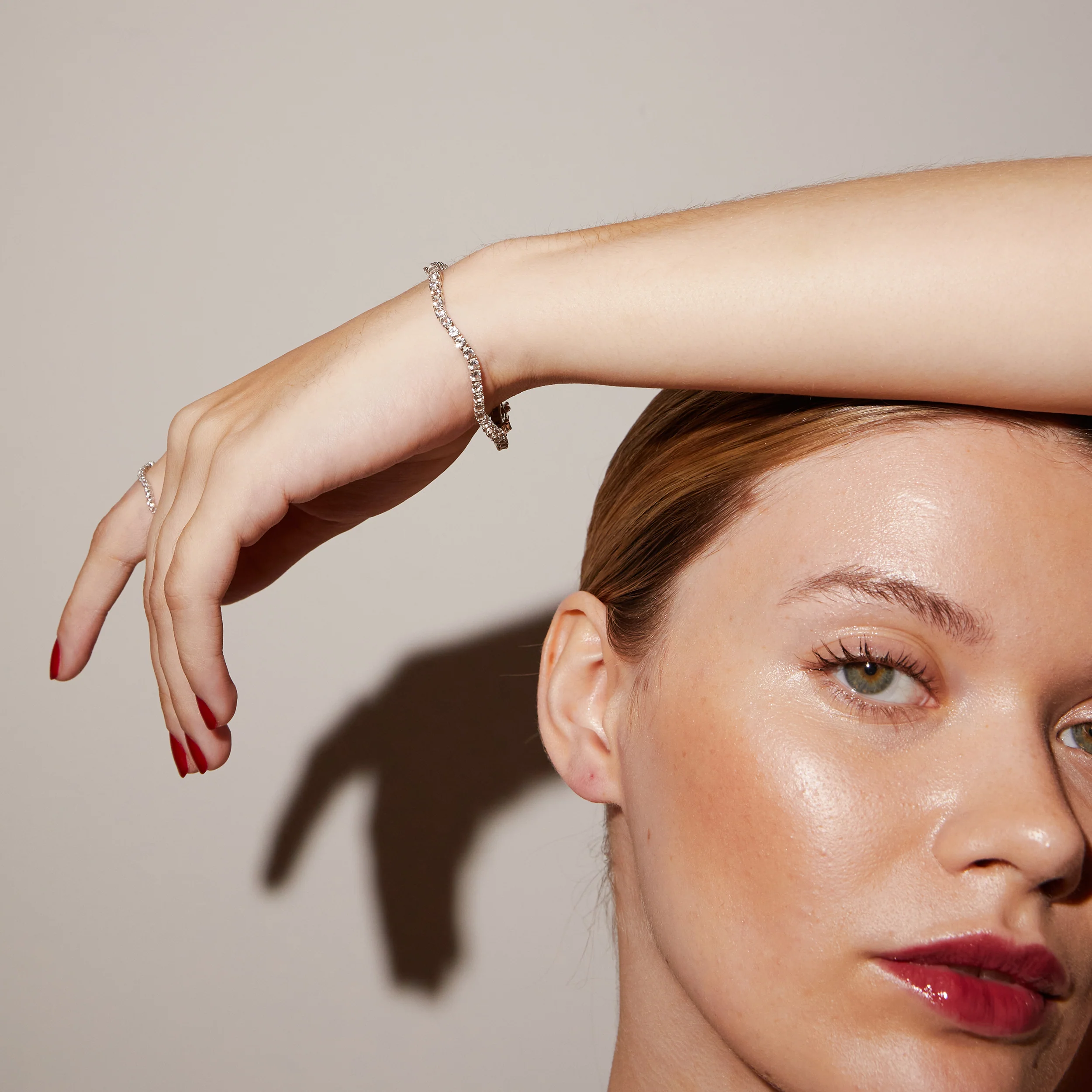 Lab Grown White Sapphire Wave Tennis Bracelet - Image 6