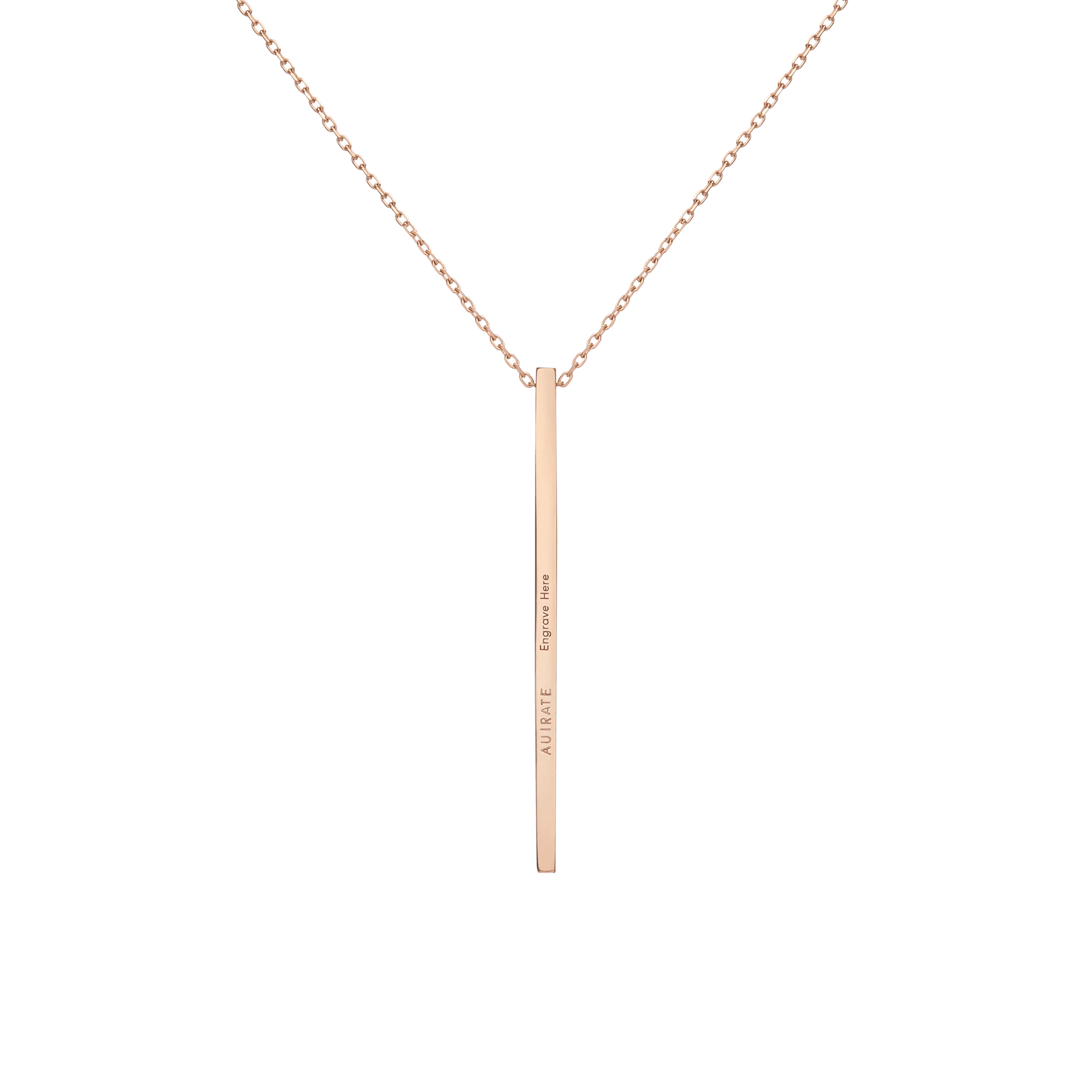 Long Gold Bar Drop Necklace - Image 5