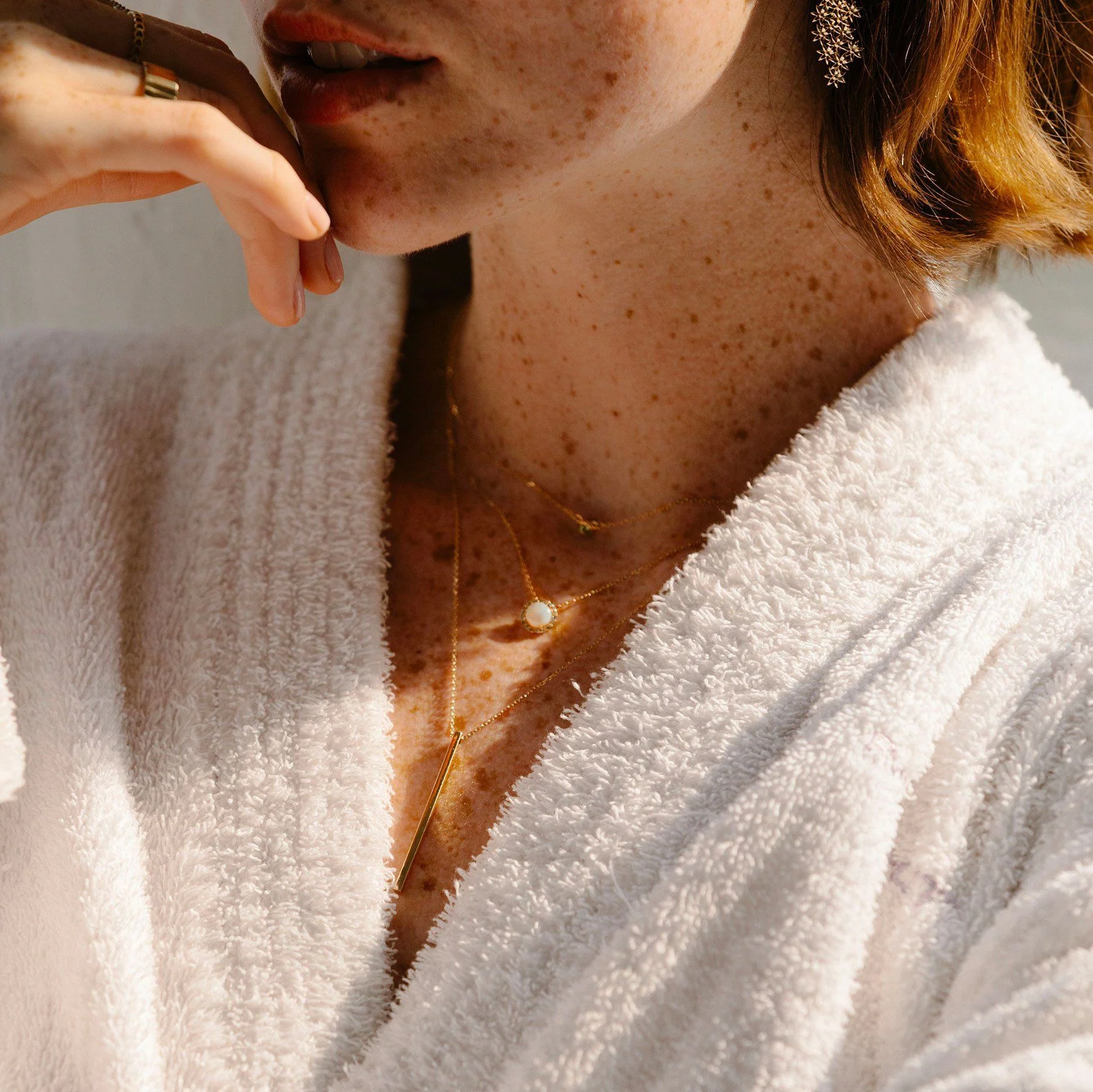 Long Gold Bar Drop Necklace - Image 8