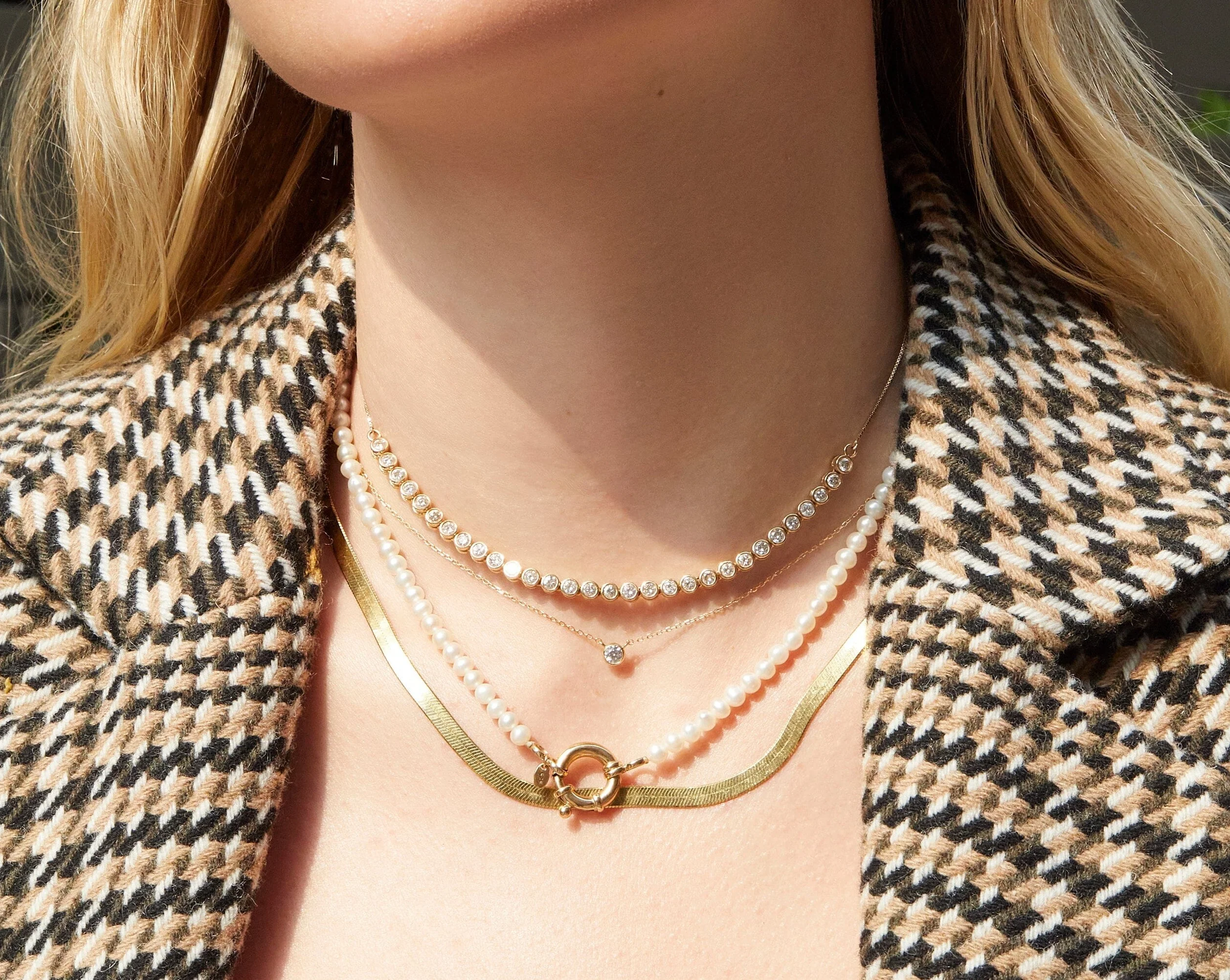 Medium Diamond Bezel Necklace - Image 11