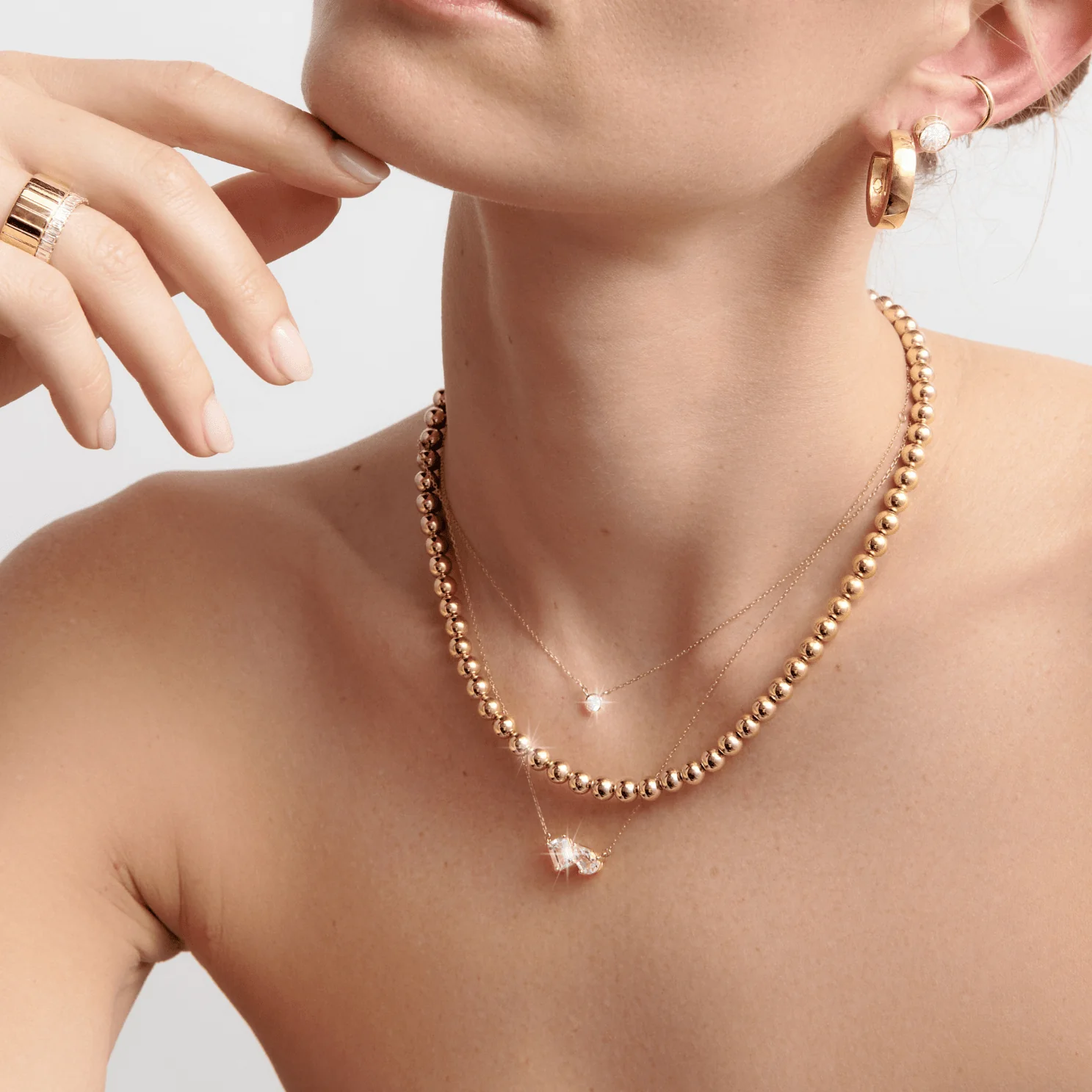 Medium Diamond Bezel Necklace - Image 12