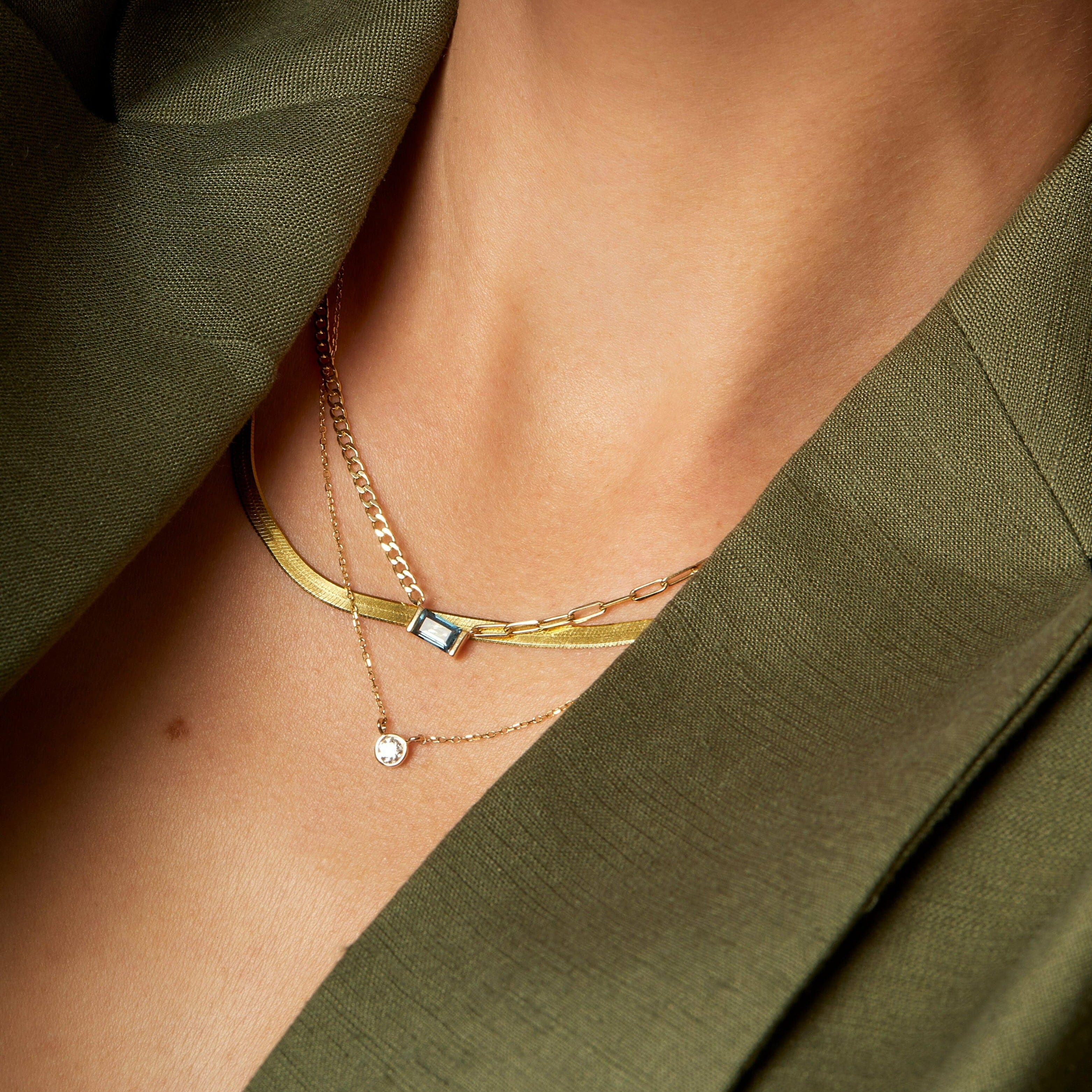 Medium Diamond Bezel Necklace - Image 15