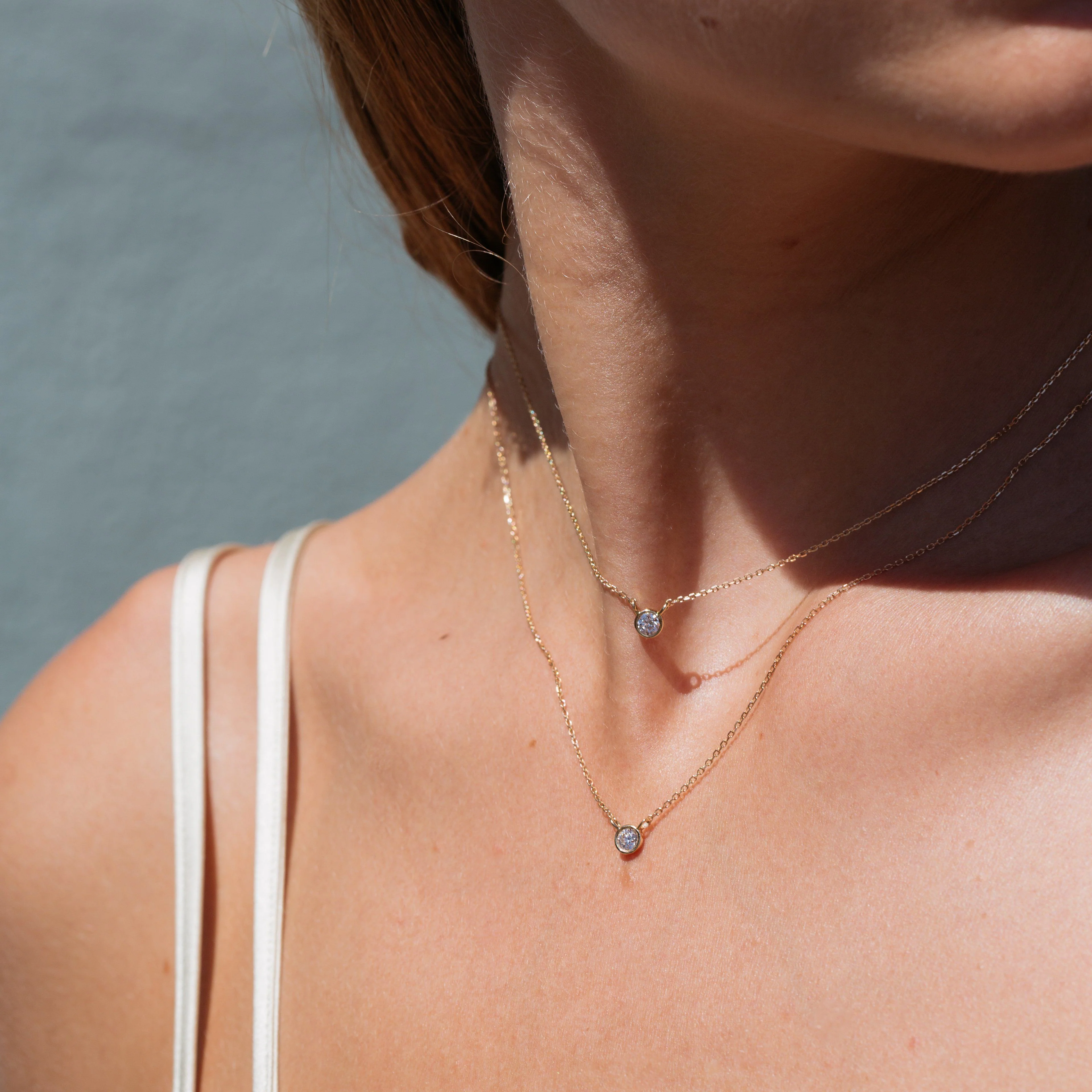 Medium Diamond Bezel Necklace - Image 17