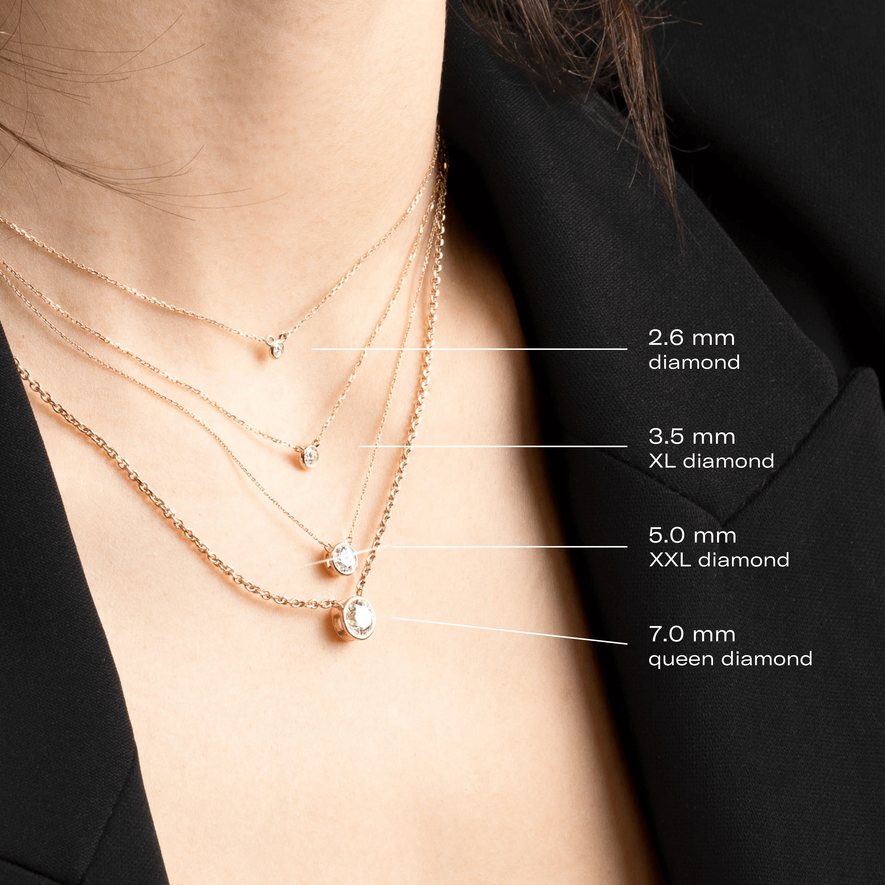 Medium Diamond Bezel Necklace - Image 18