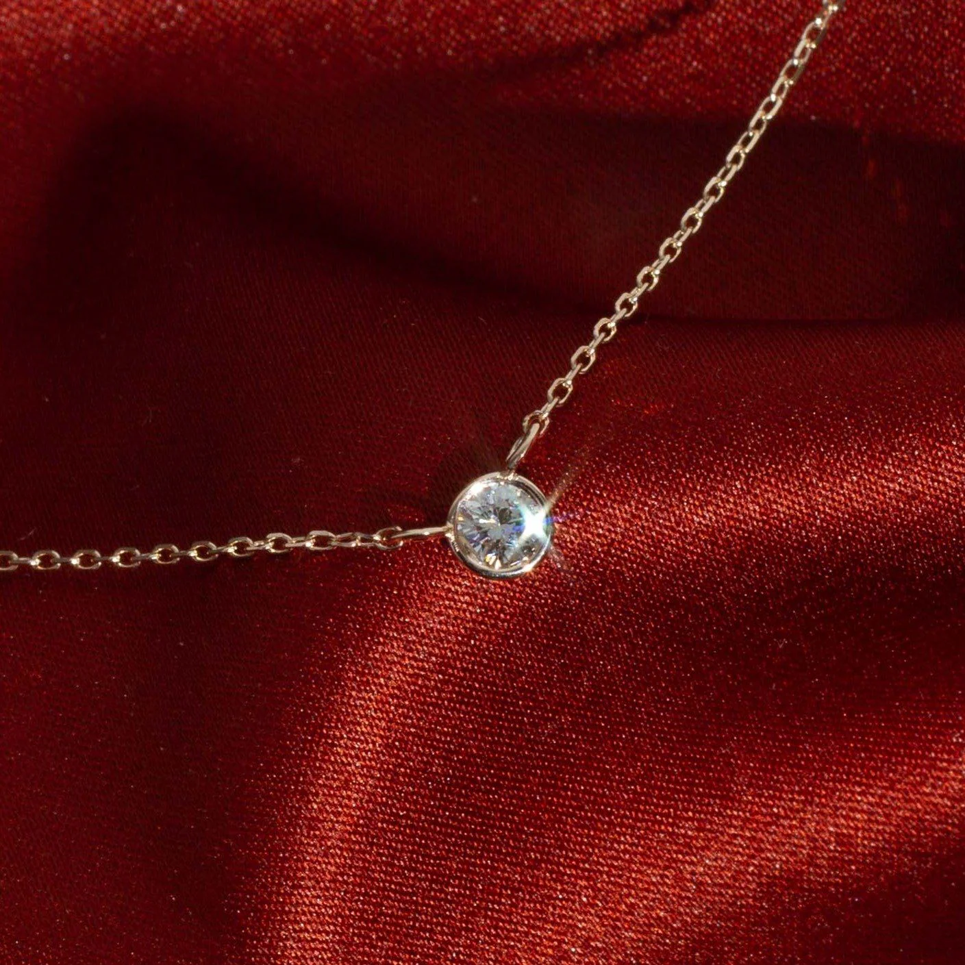 Medium Diamond Bezel Necklace - Image 19