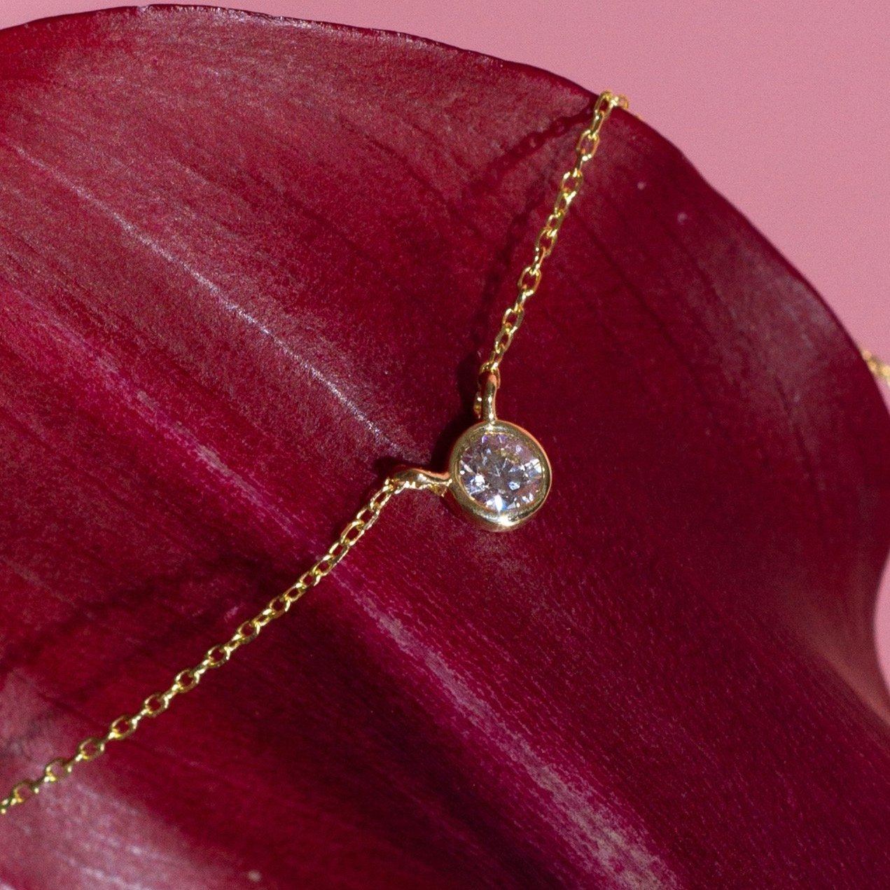 Medium Diamond Bezel Necklace - Image 21