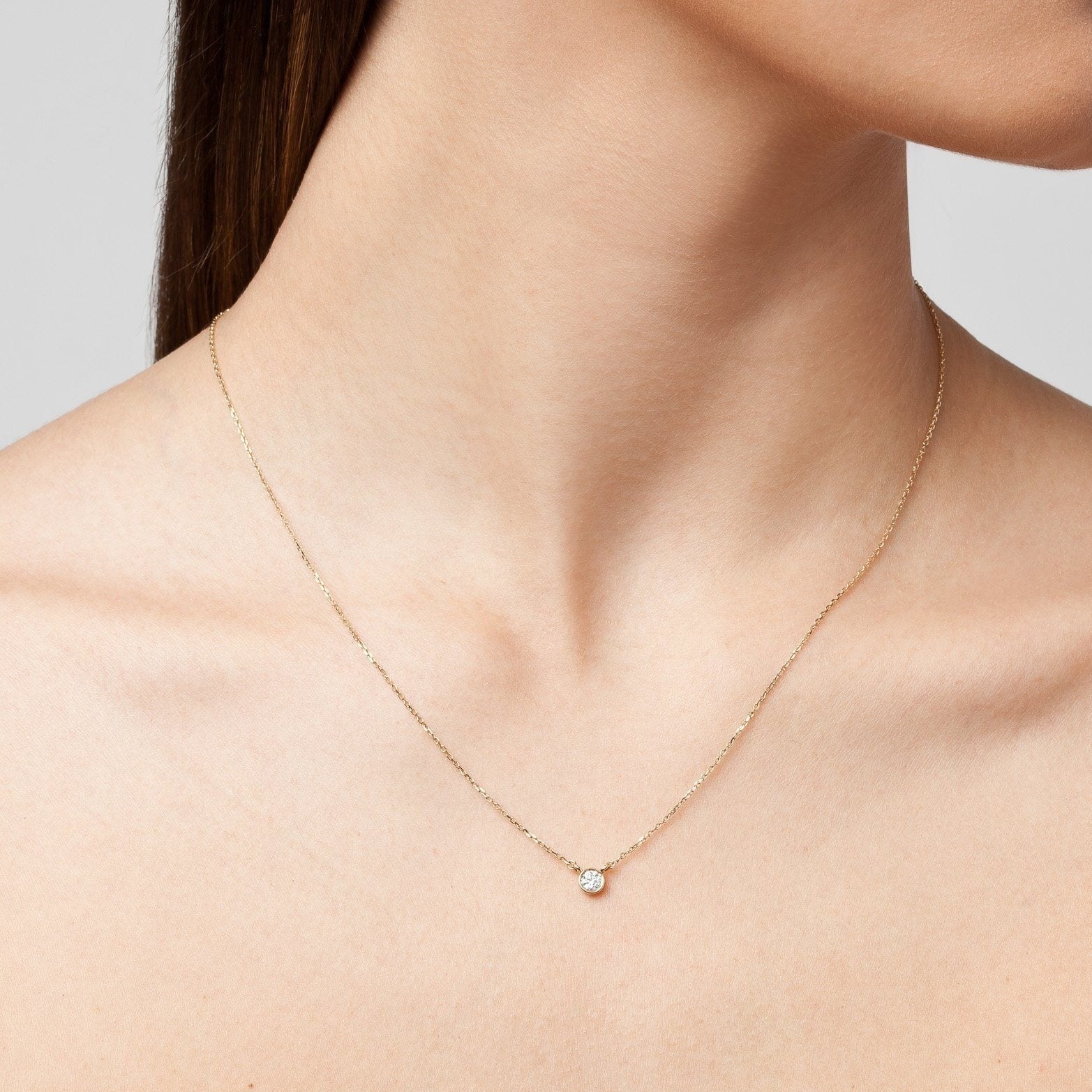 Medium Diamond Bezel Necklace - Image 28