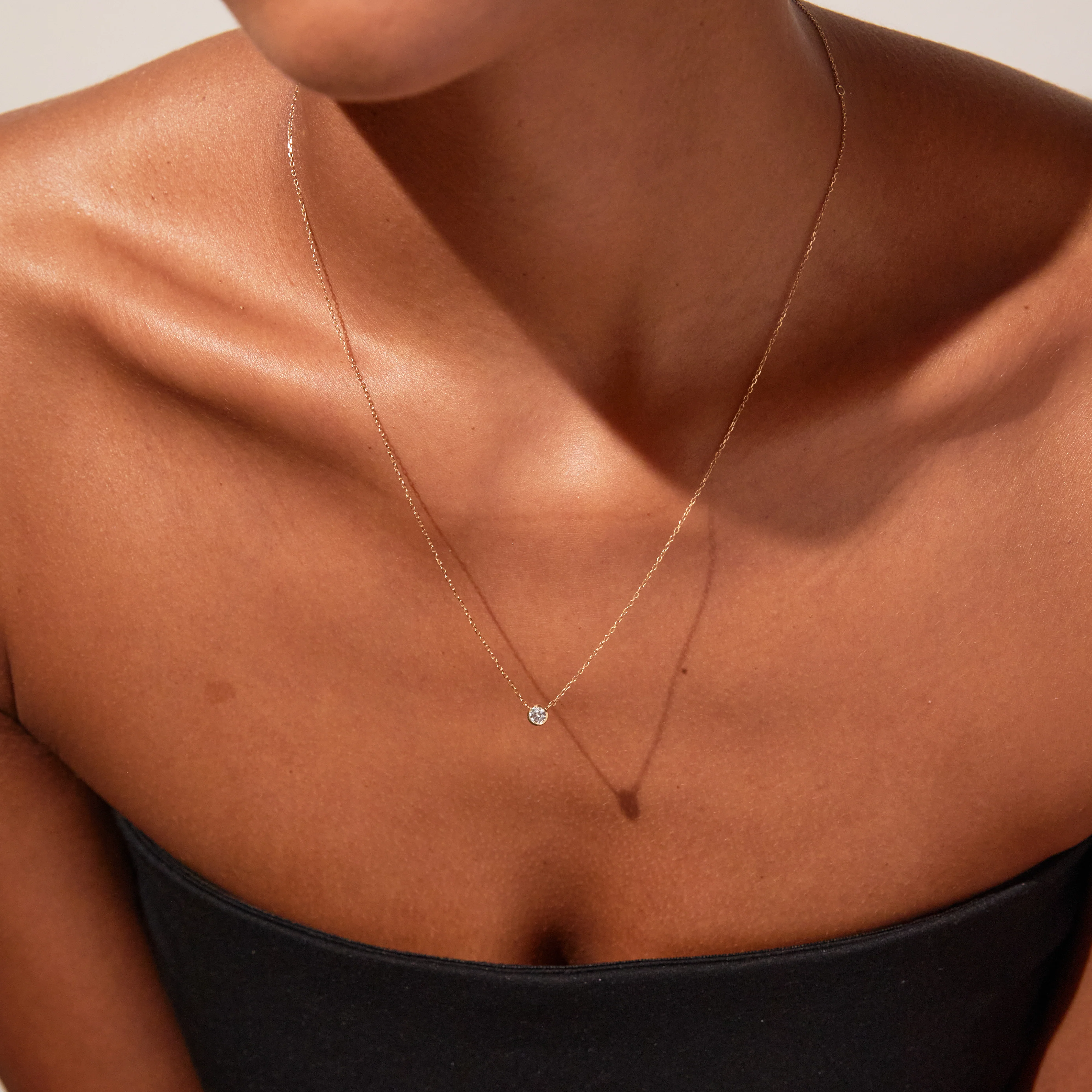 Medium Diamond Bezel Necklace - Image 32