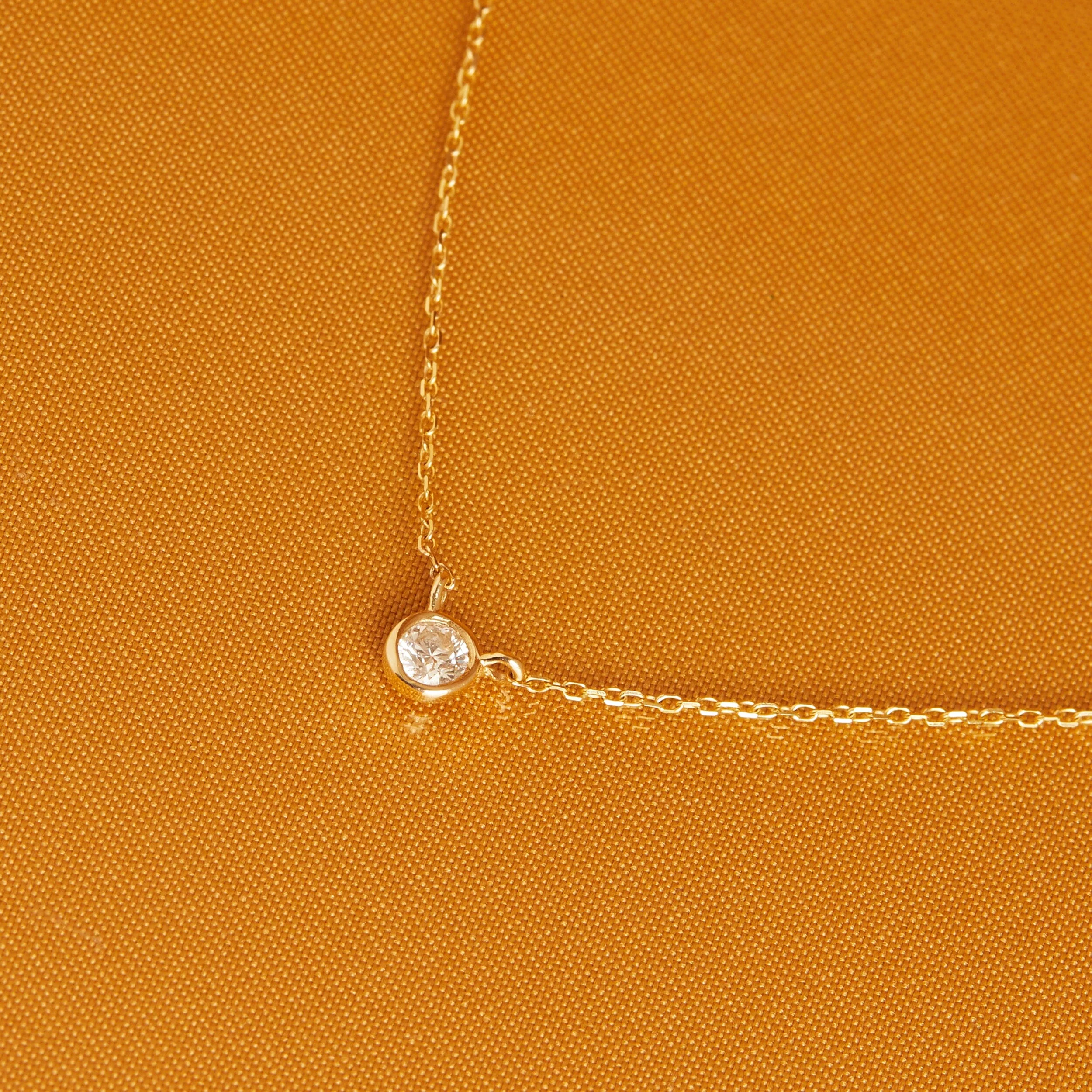 Medium Diamond Bezel Necklace - Image 6