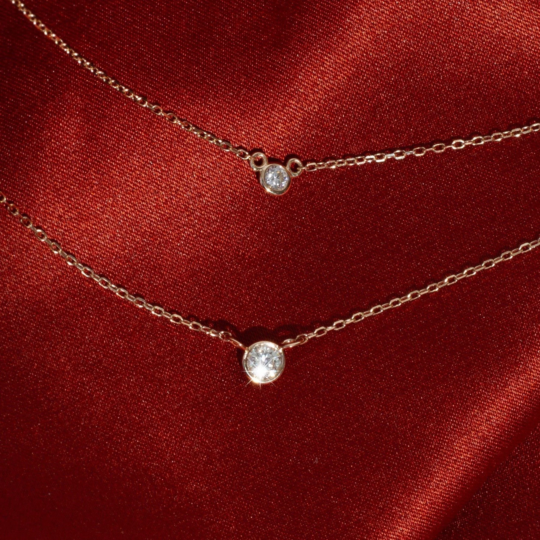 Medium Diamond Bezel Necklace - Image 8