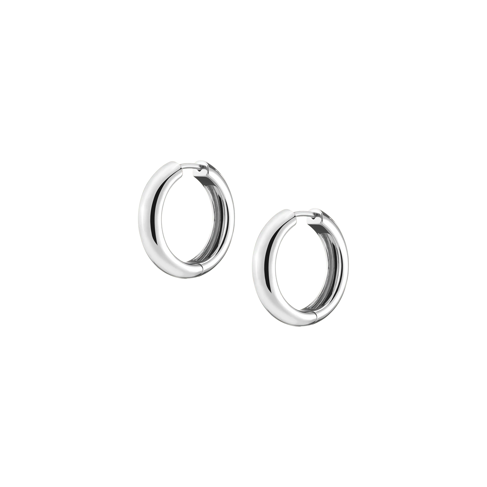 Medium Chunky Hinged Hoop Earrings - Image 3