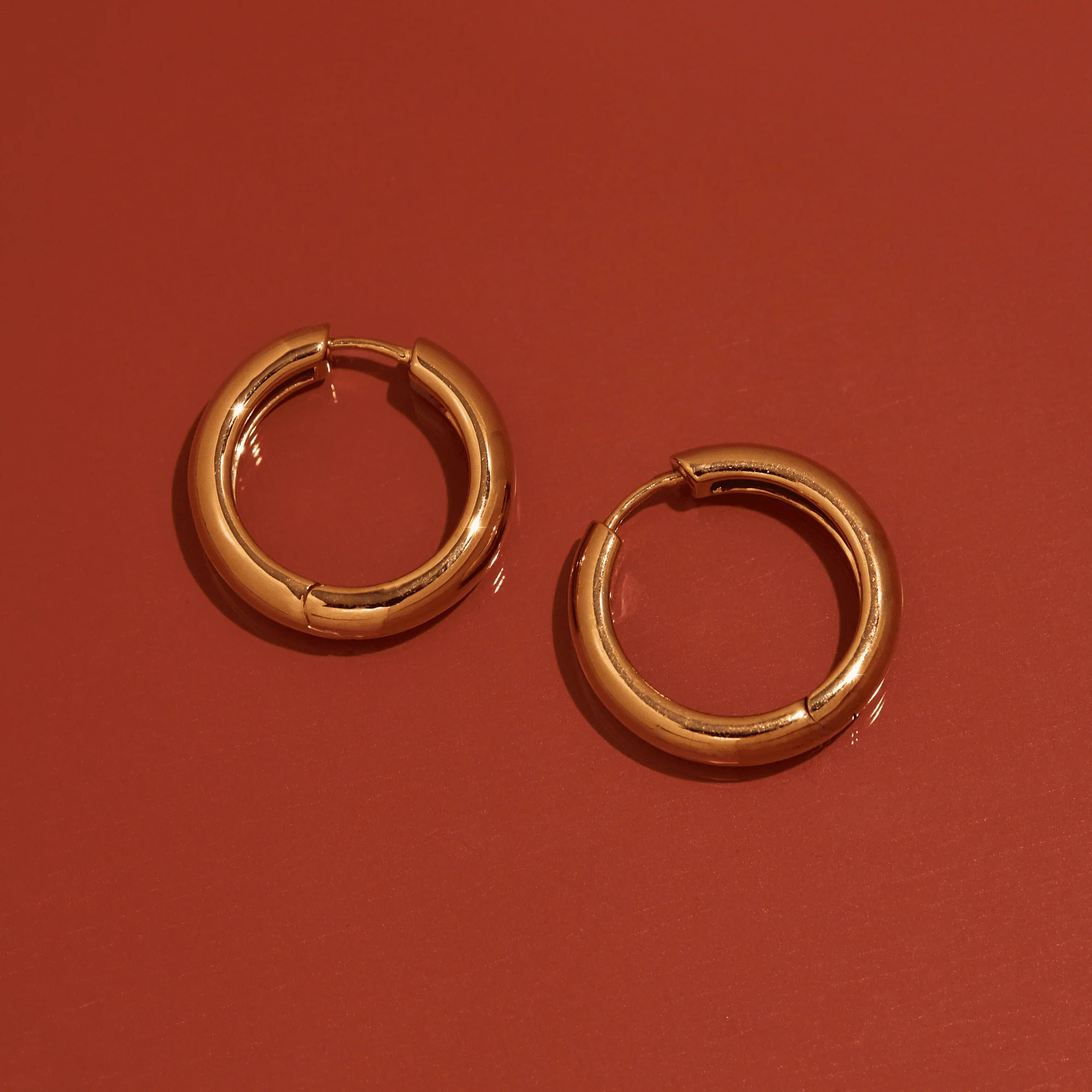 Medium Chunky Hinged Hoop Earrings - Image 7