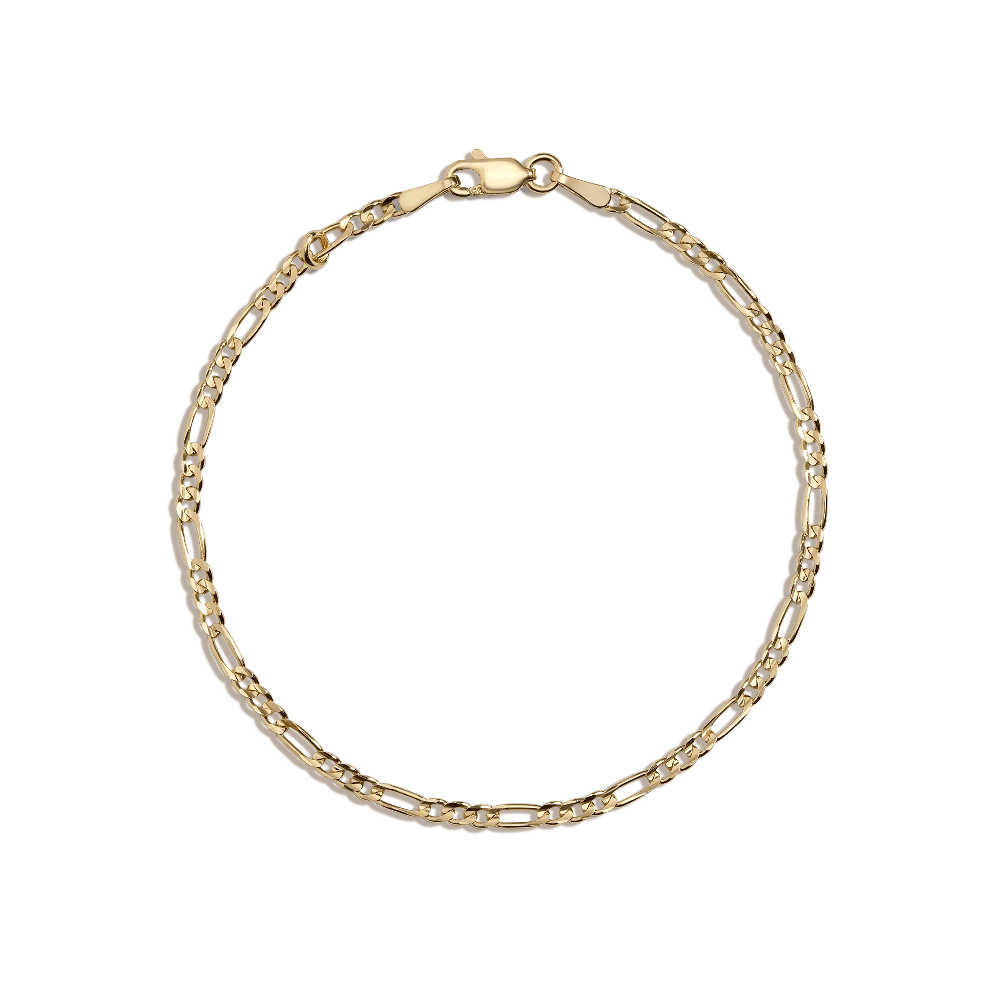 Medium Gold Figaro Chain Bracelet - Image 4