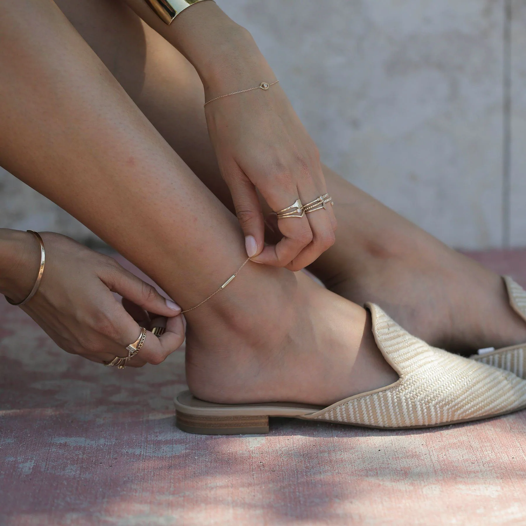 Gold Bar Anklet - Image 6