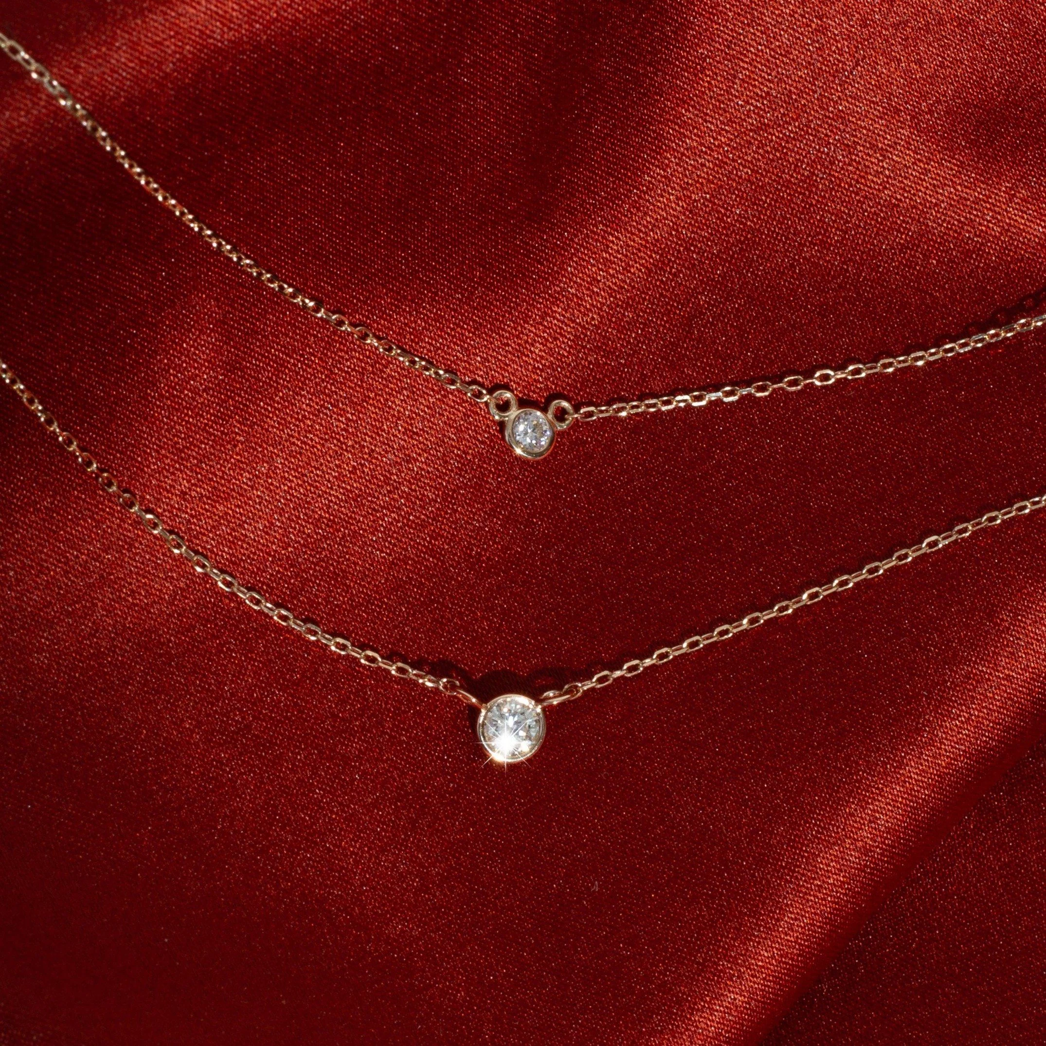 Mini Diamond Bezel Necklace - Image 10