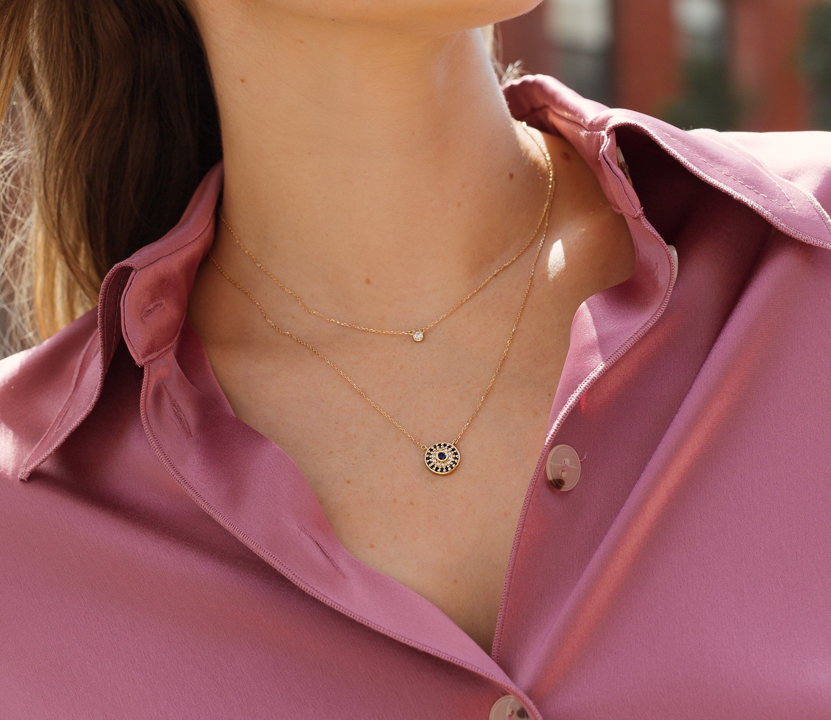 Mini Diamond Bezel Necklace - Image 17