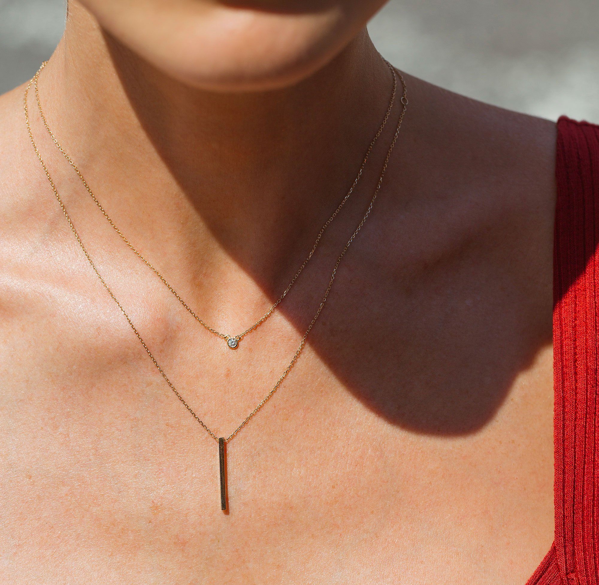 Mini Diamond Bezel Necklace - Image 25