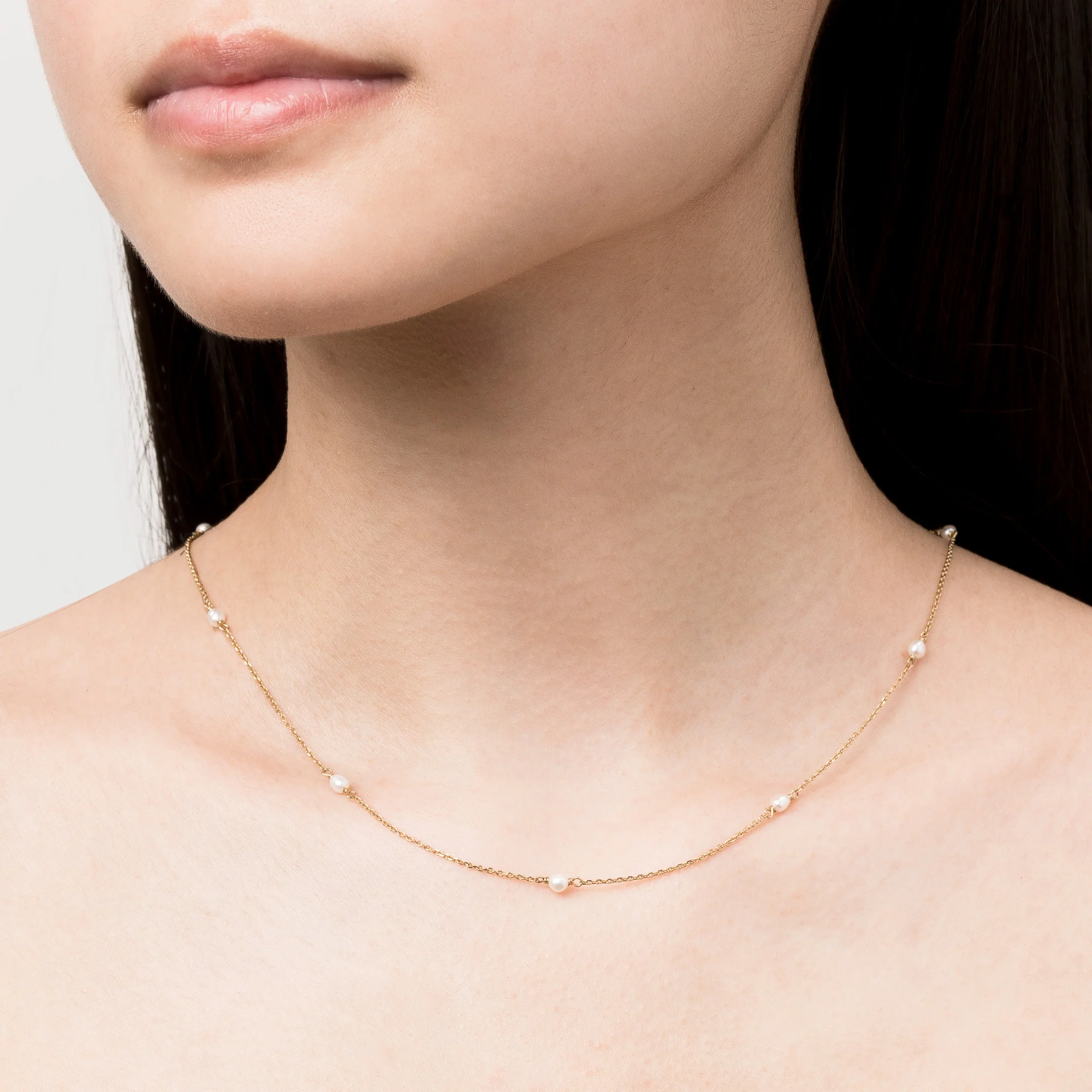 Organic Pearl Station Necklace - Image 12