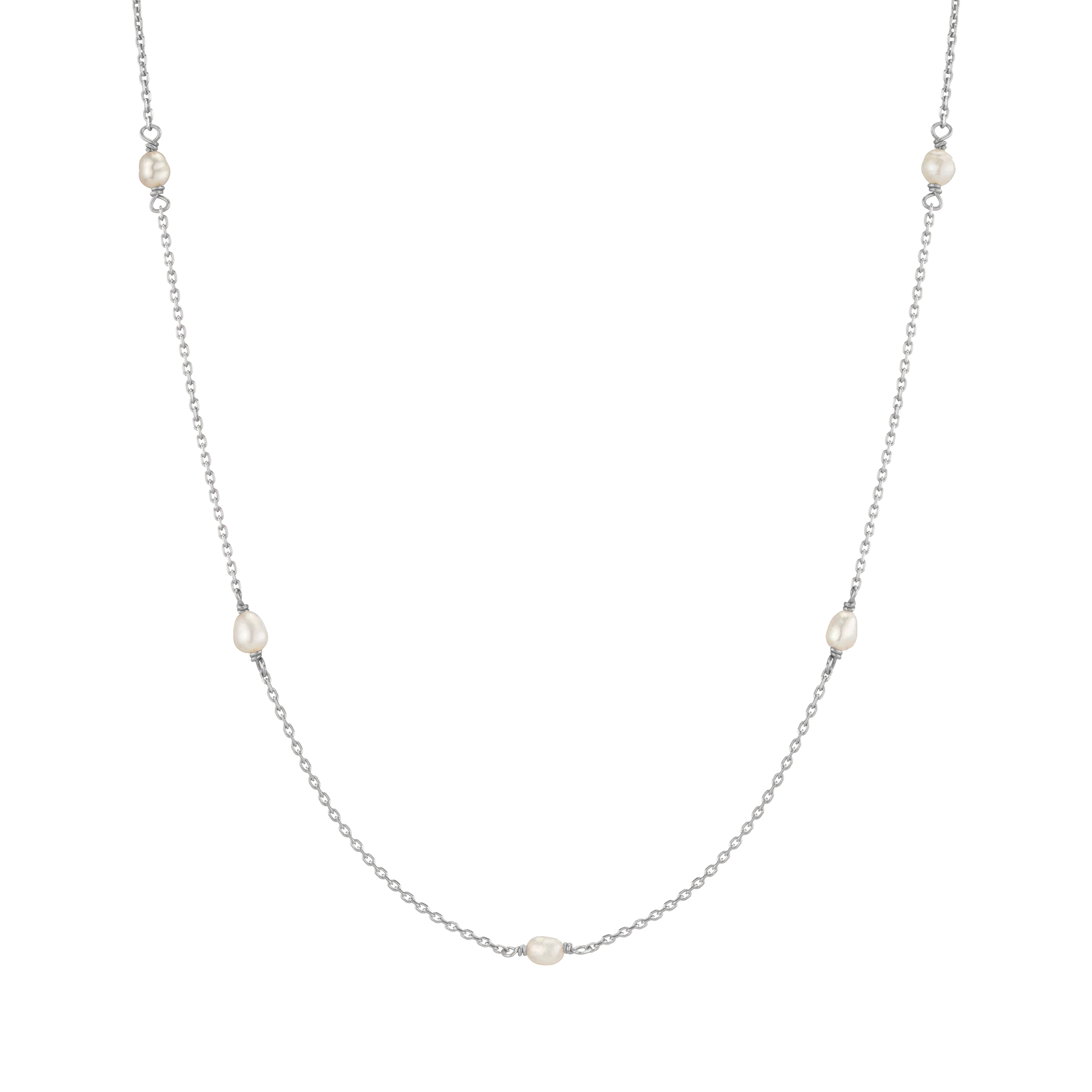 Organic Pearl Station Necklace - Image 3
